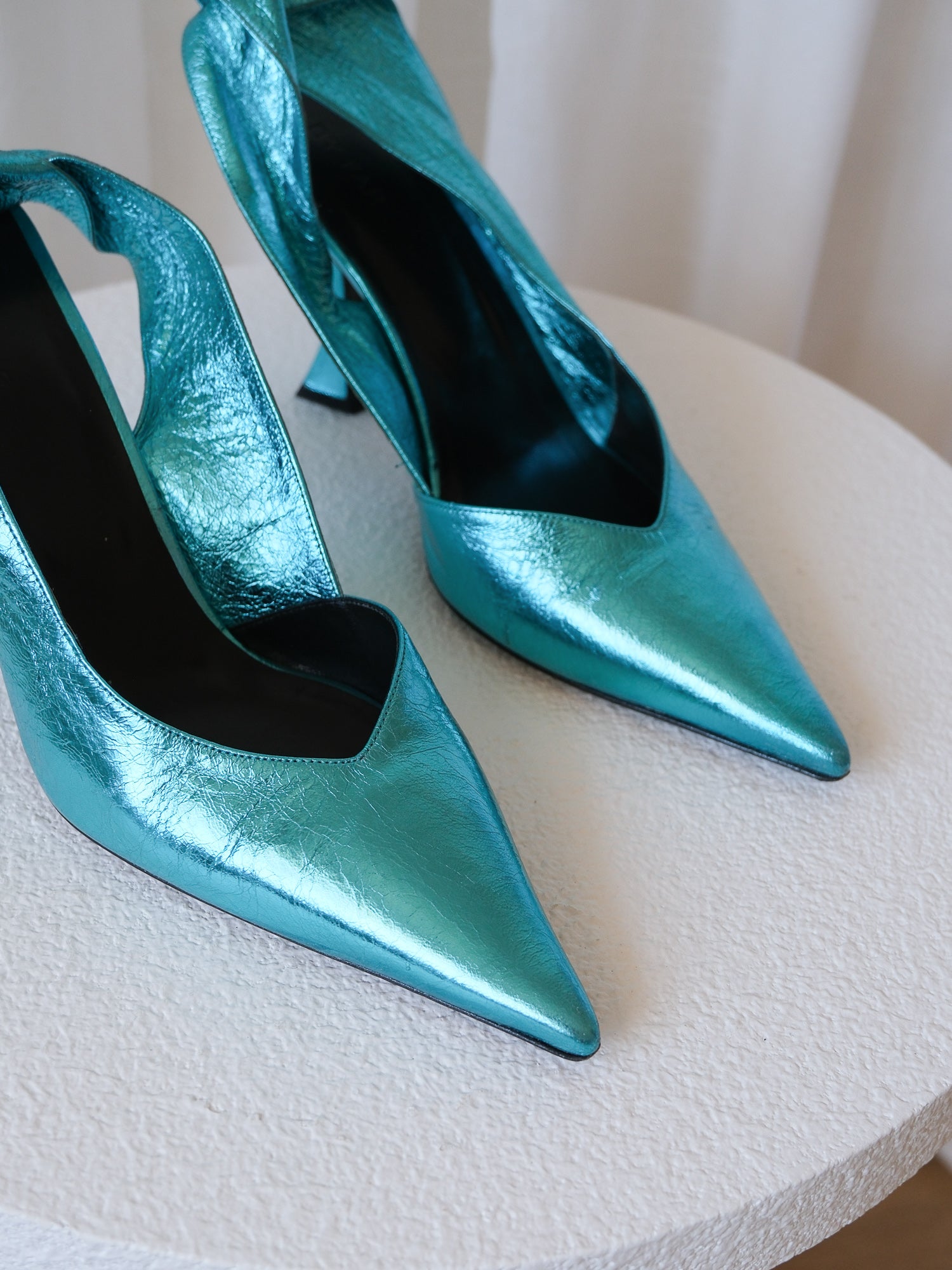 'Yasha' Metallic Slingback Pumps, Size 38