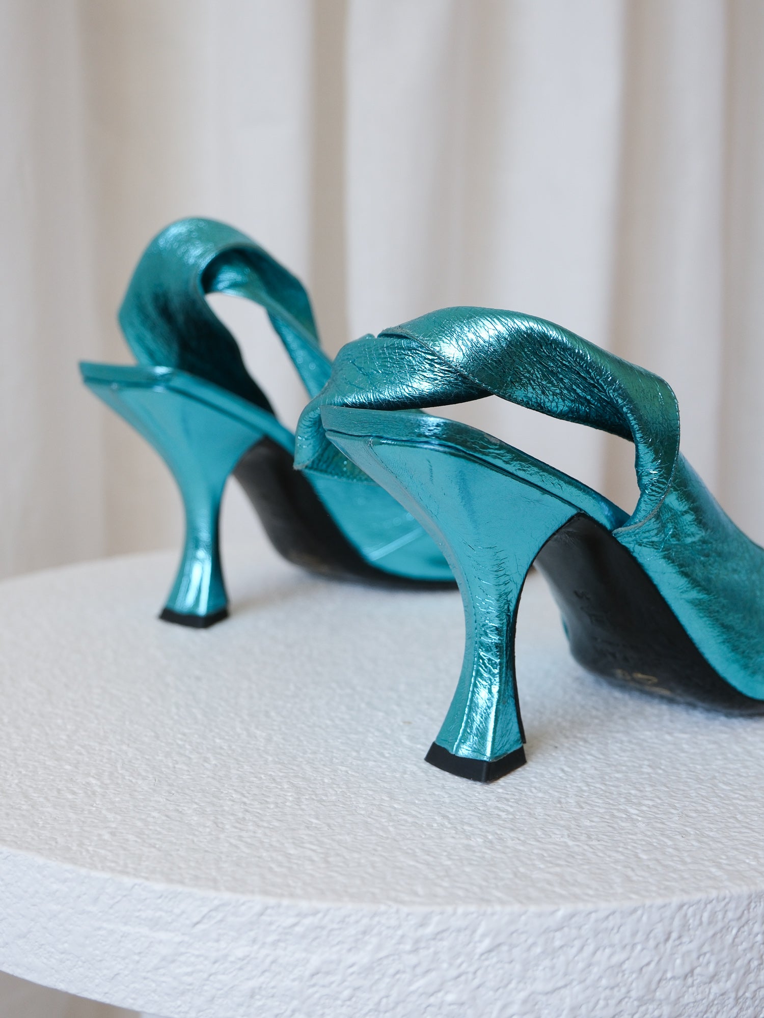 'Yasha' Metallic Slingback Pumps, Size 38