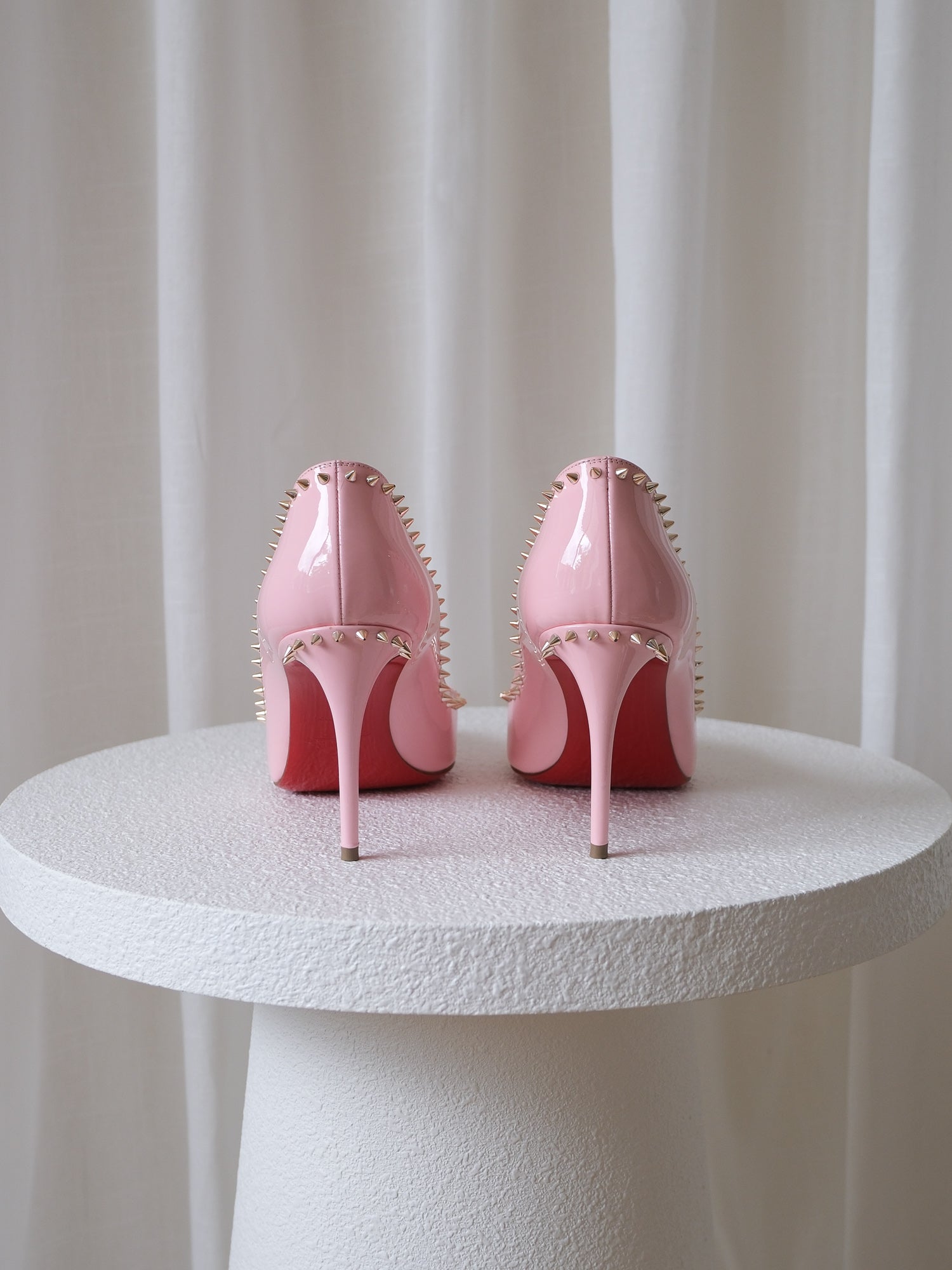 'Anjalina 85' Patent Studded Heels, Size 39