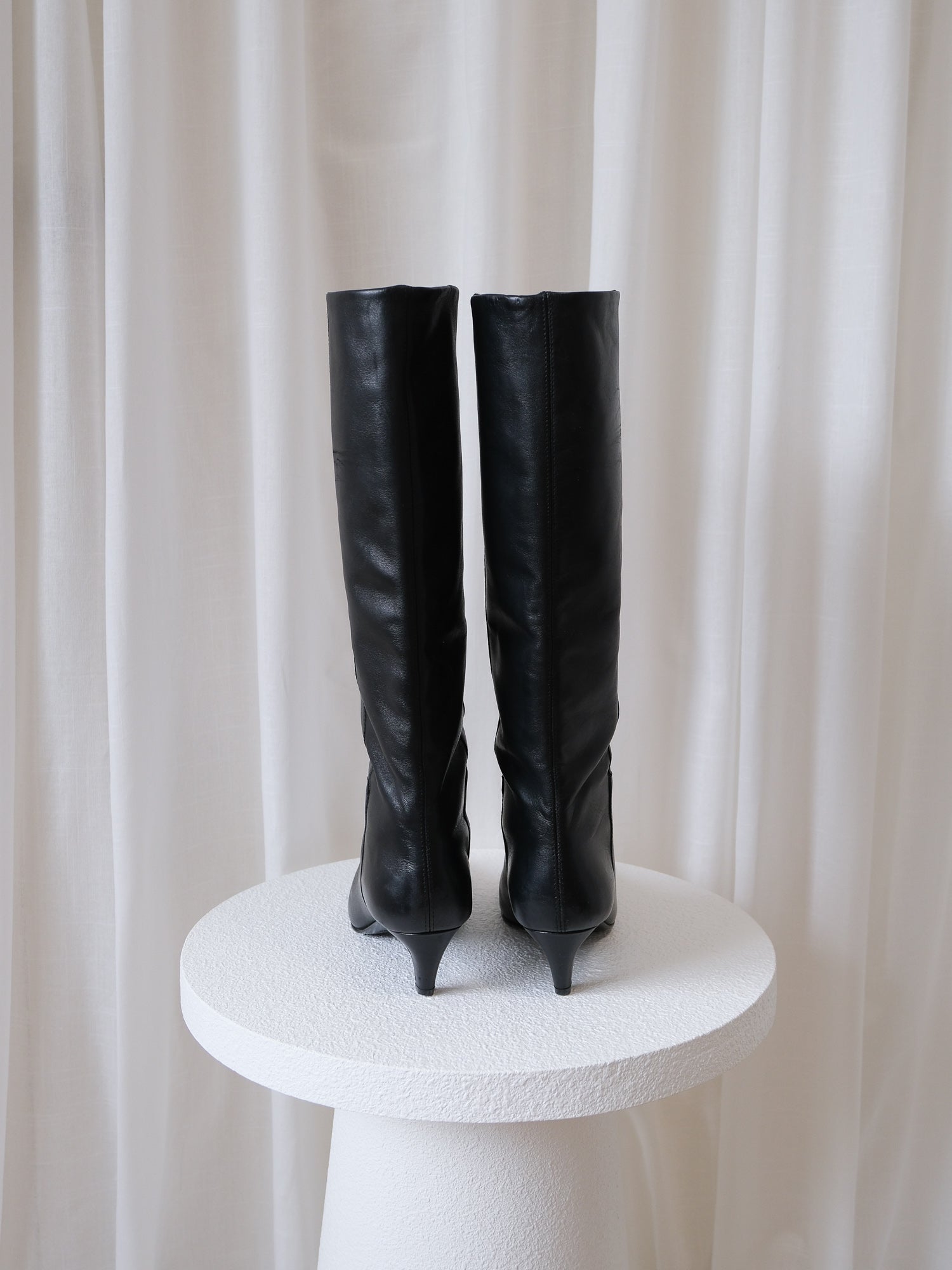 'Remy' Knee High Leather Boots, Size 38