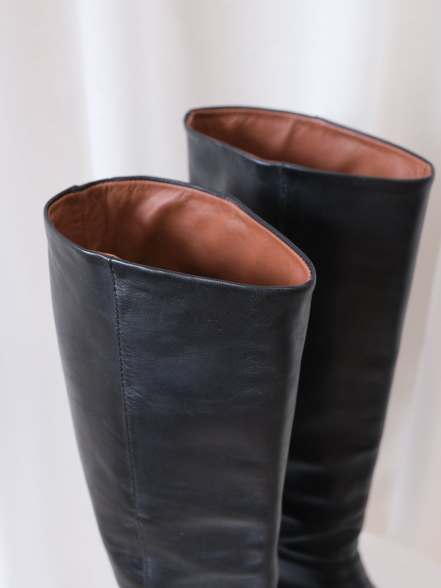 'Remy' Knee High Leather Boots, Size 38