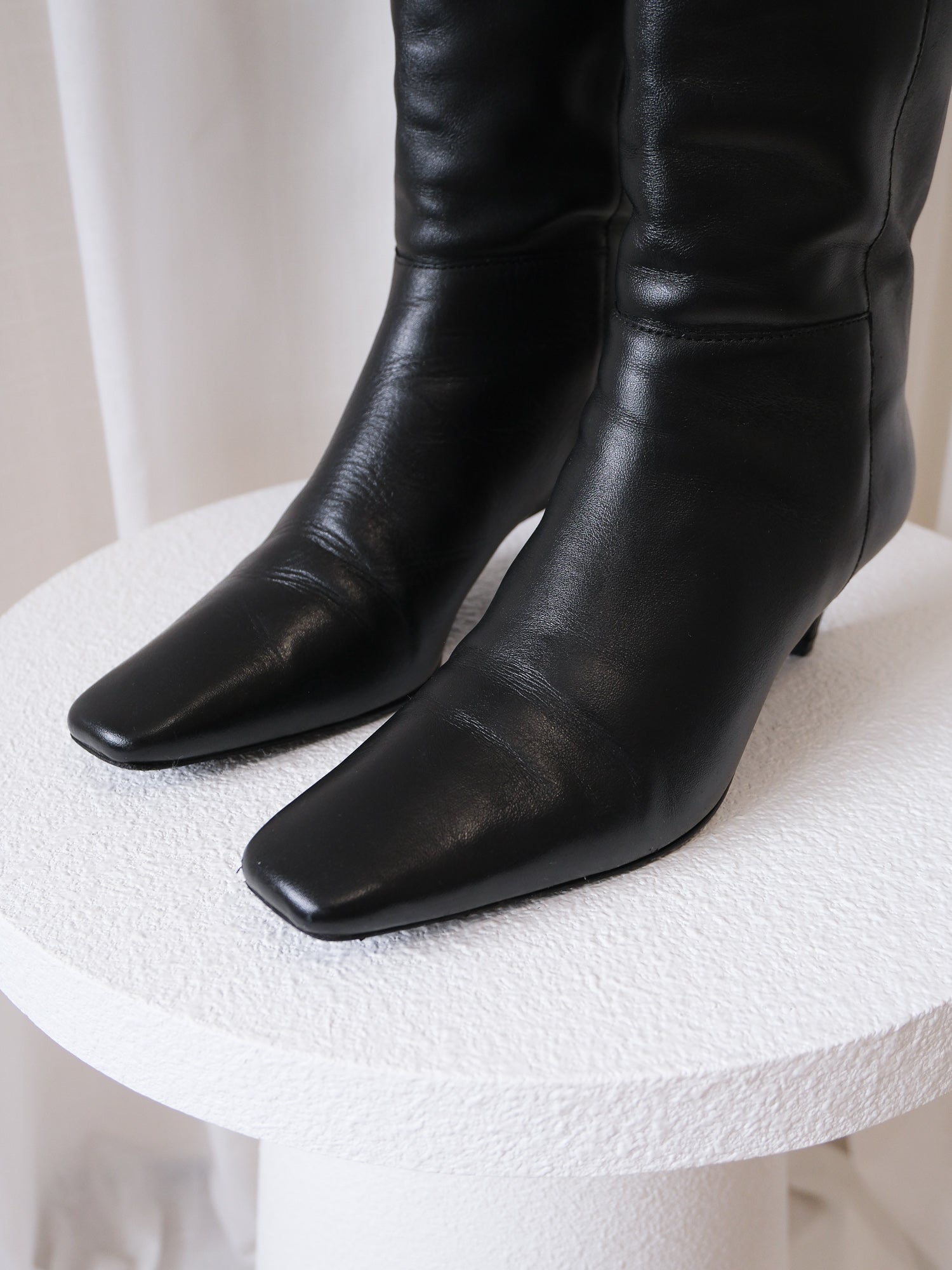 'Remy' Knee High Leather Boots, Size 38