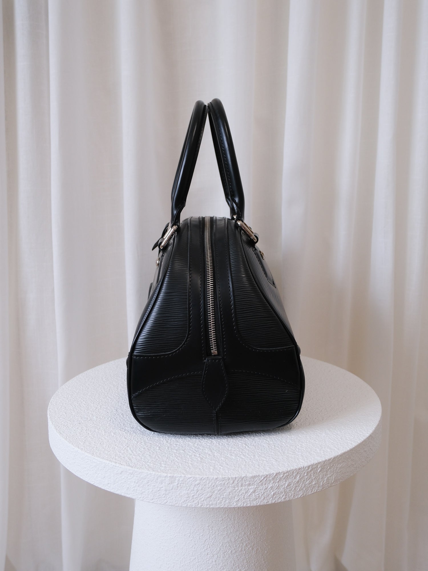'Montaigne' PM Epi Leather Top Handle Bowling Bag