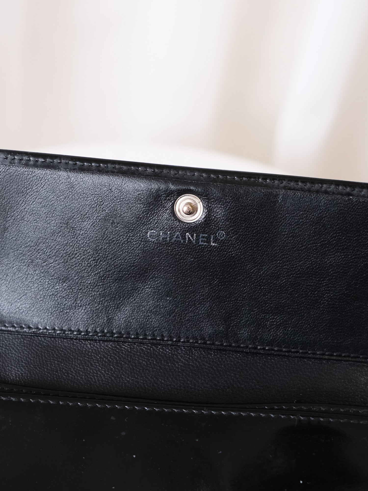COCO Mark Patent Leather Bi-fold Wallet