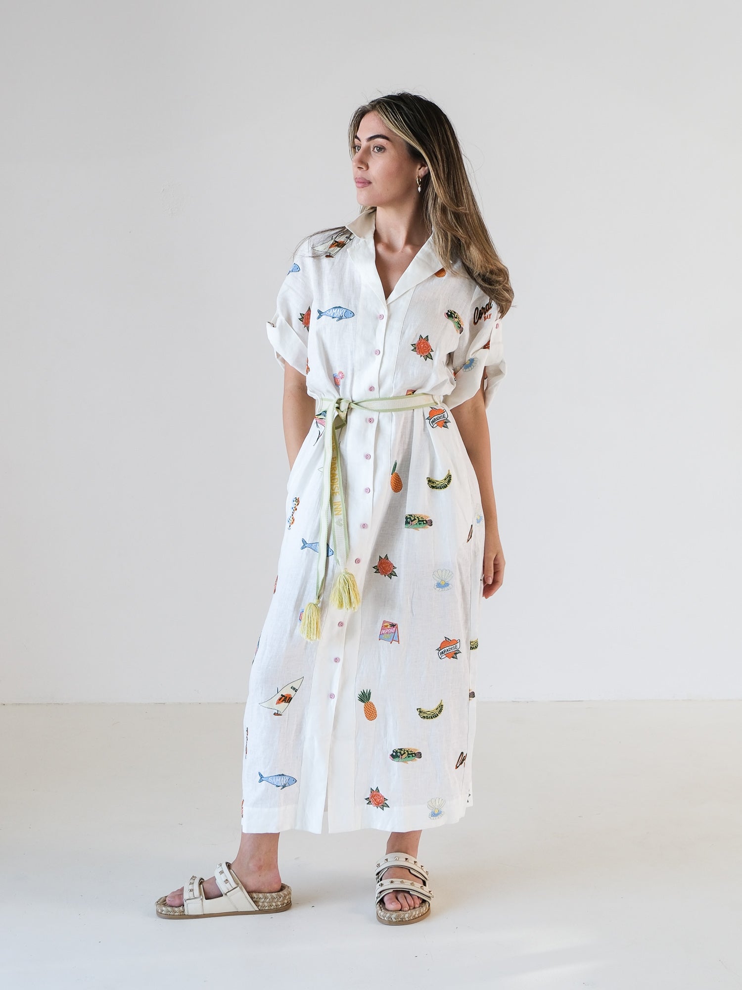 'Blue Marlin' Shirt Dress, Size AU 8
