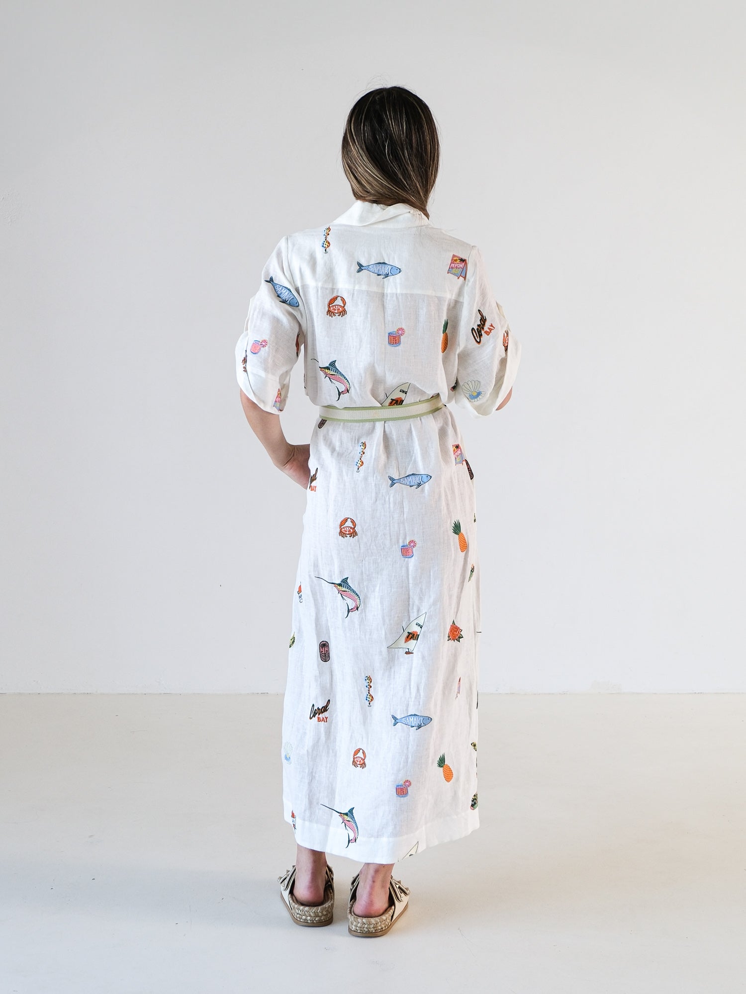 'Blue Marlin' Shirt Dress, Size AU 8