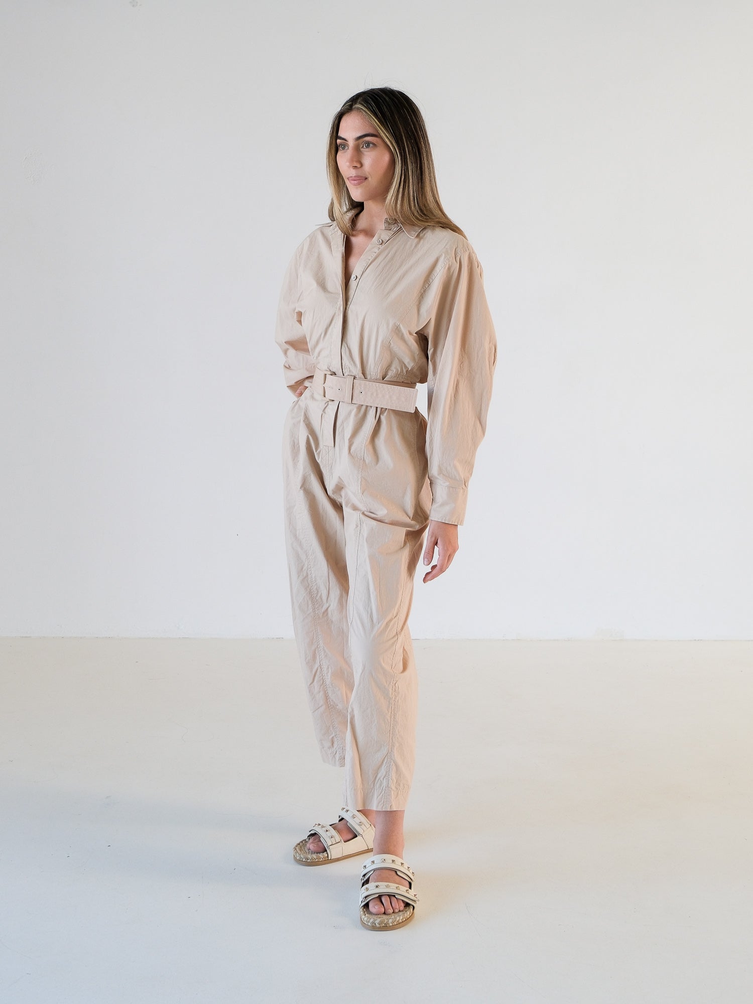 Cotton Belted Jumpsuit, Size AU 10