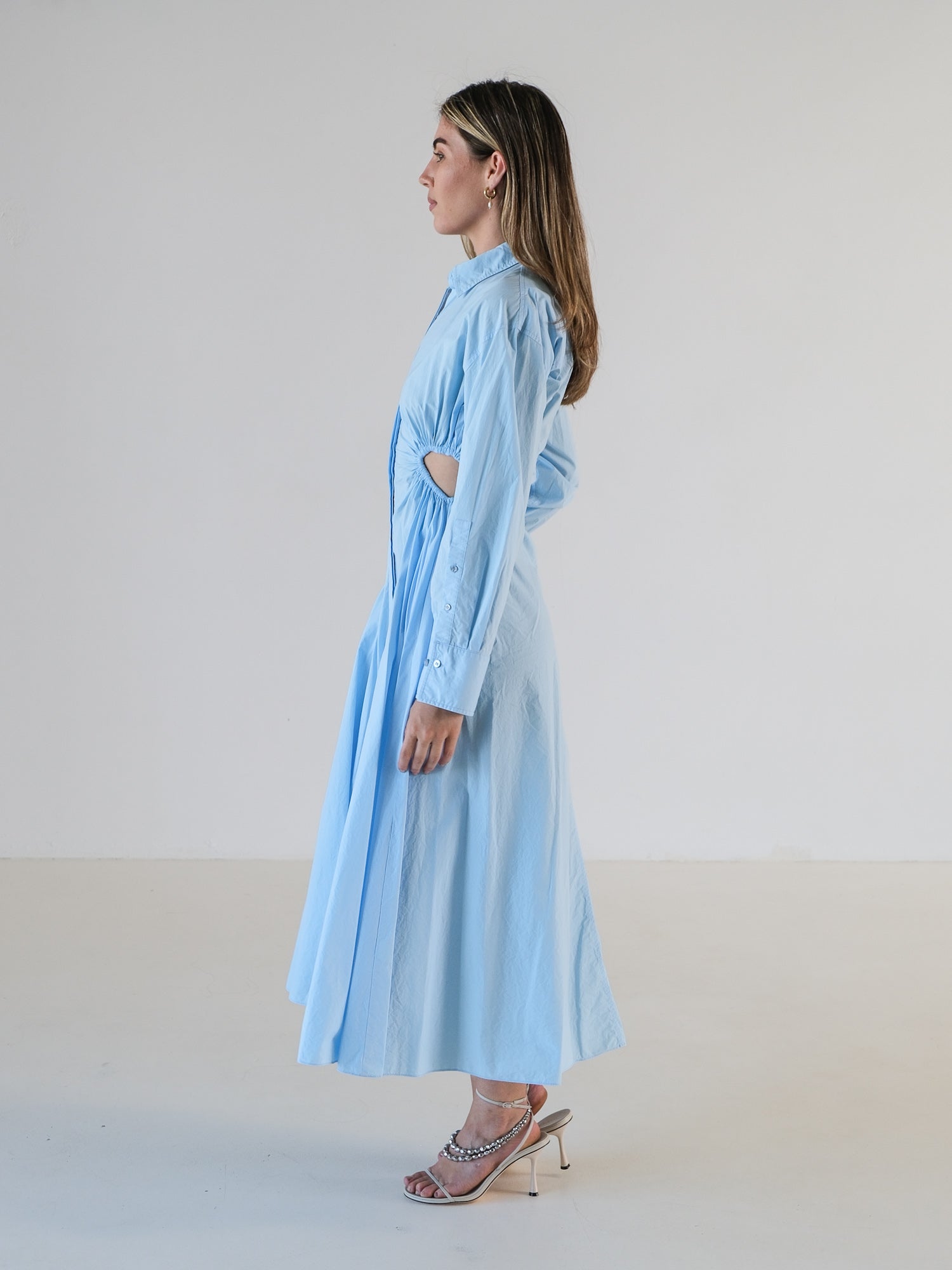 Cotton Cut Out Shirt Dress, Size AU 6