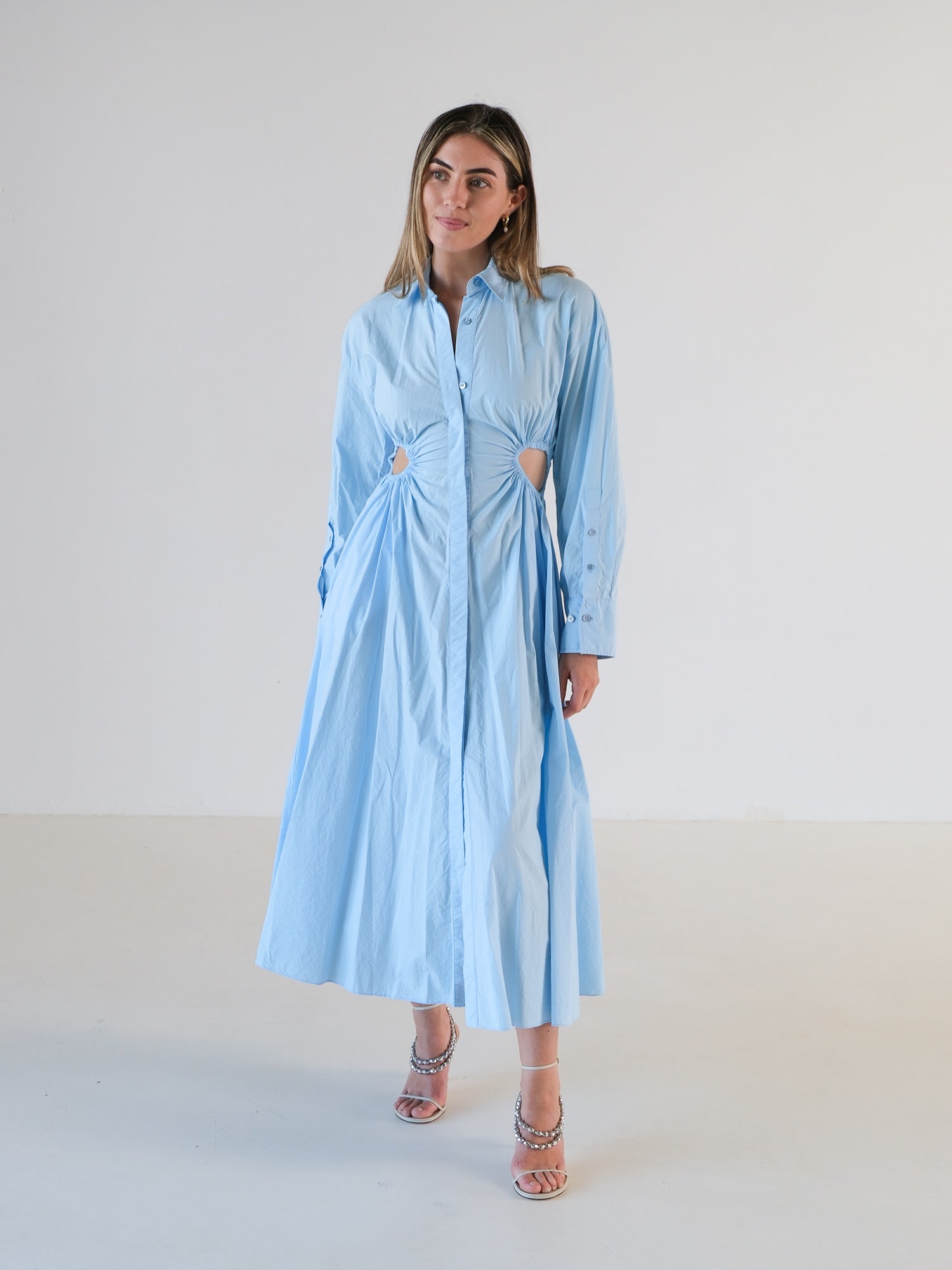 Cotton Cut Out Shirt Dress, Size AU 6