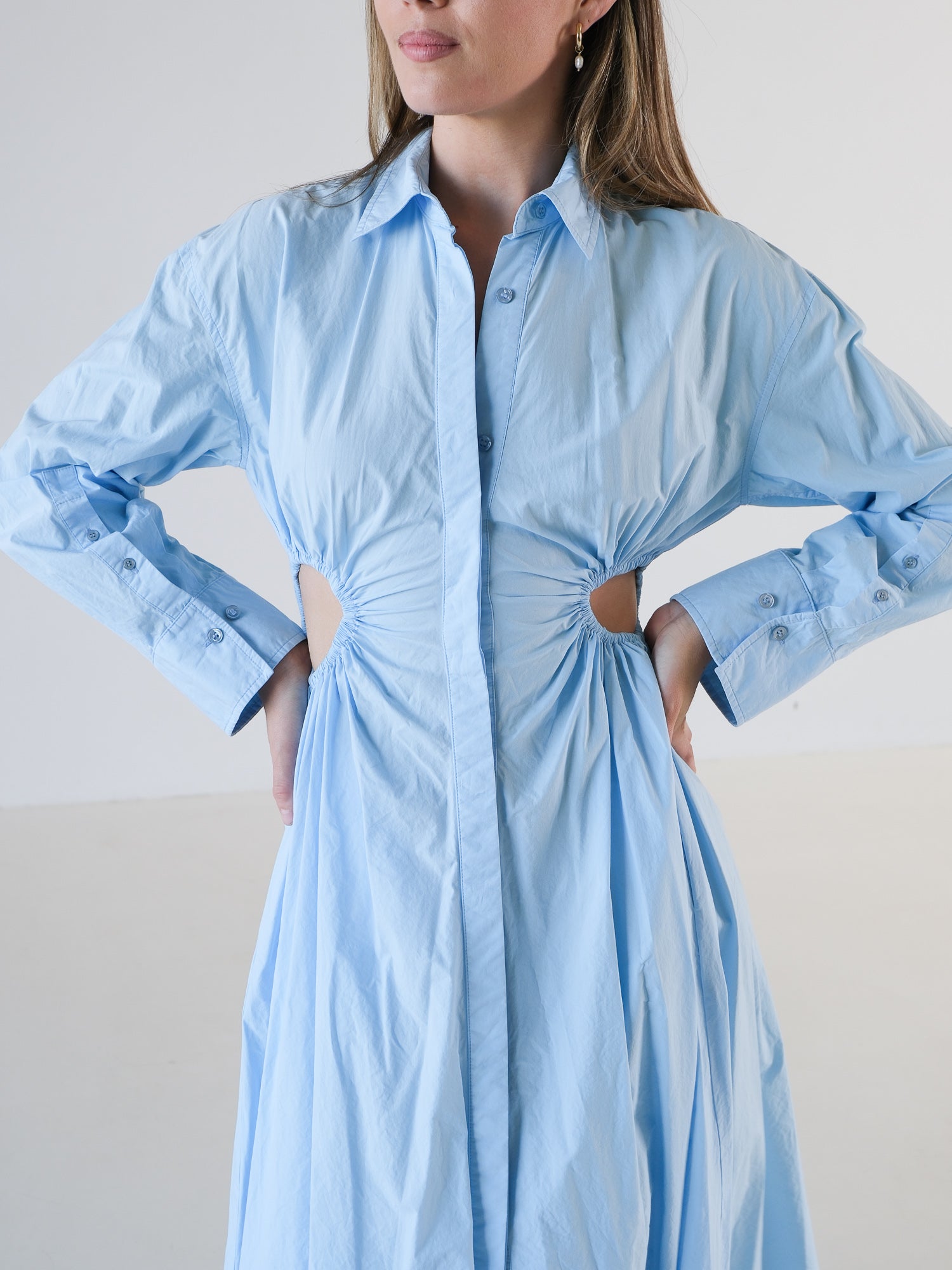 Cotton Cut Out Shirt Dress, Size AU 6