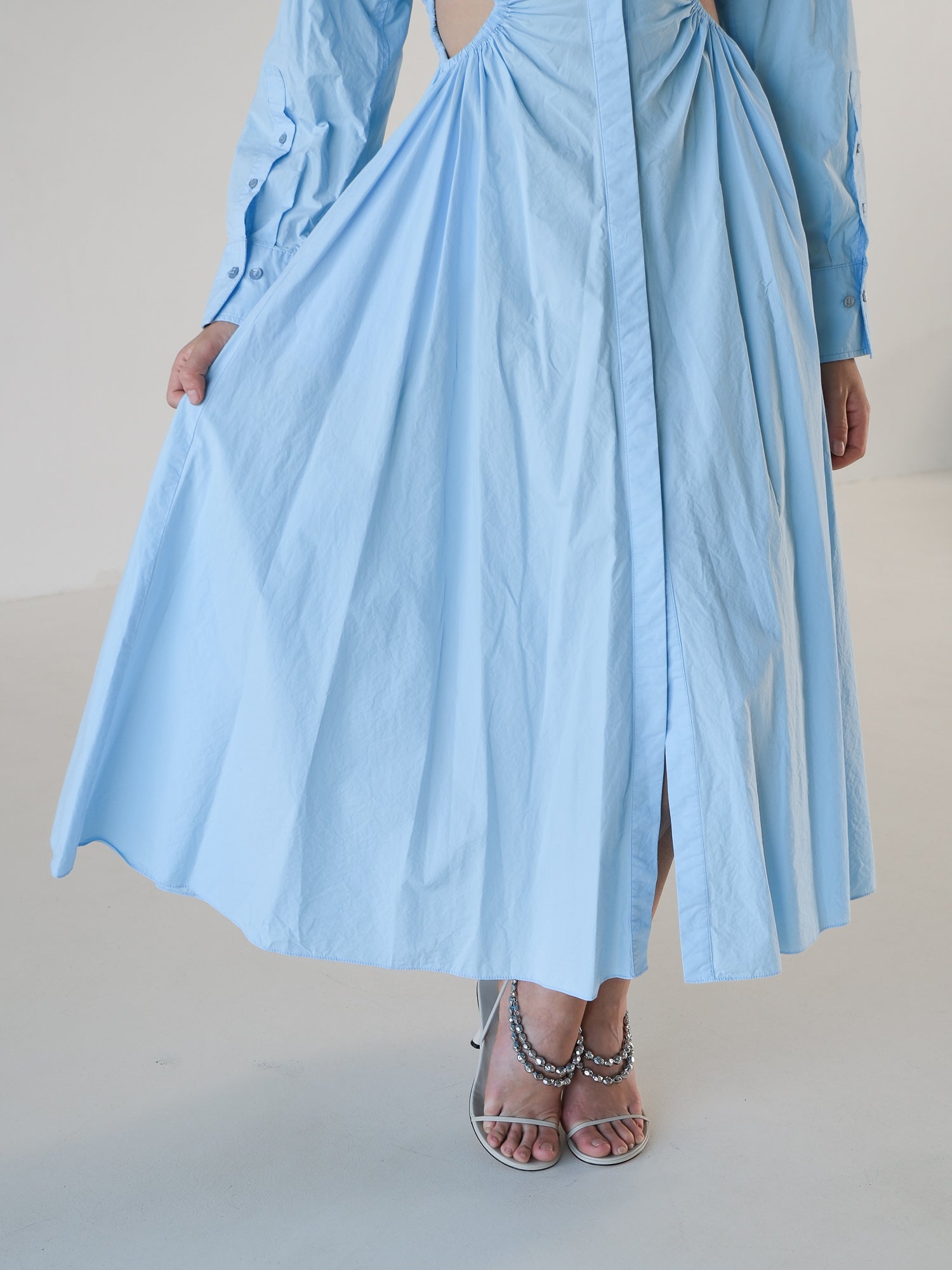 Cotton Cut Out Shirt Dress, Size AU 6