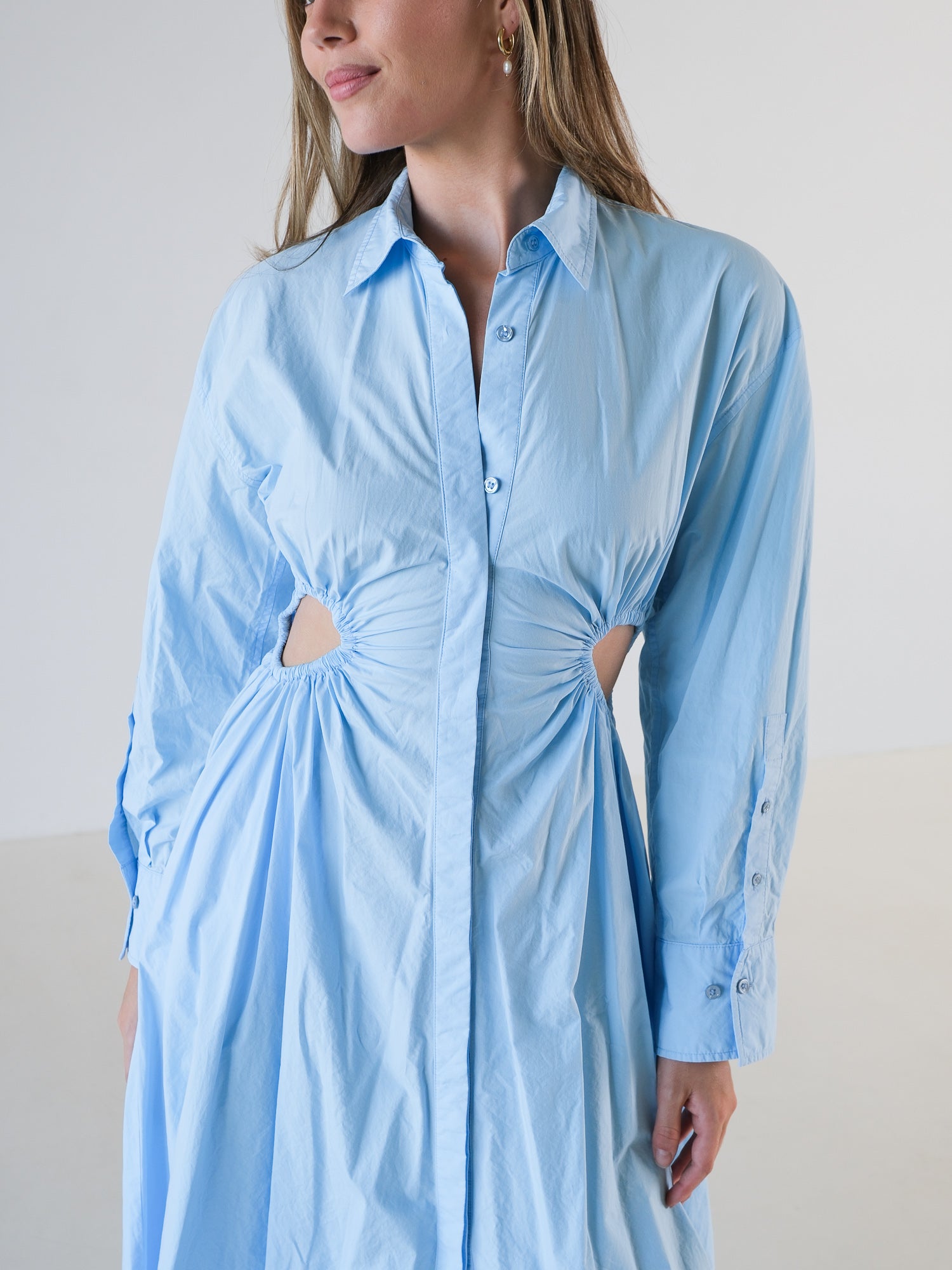 Cotton Cut Out Shirt Dress, Size AU 6