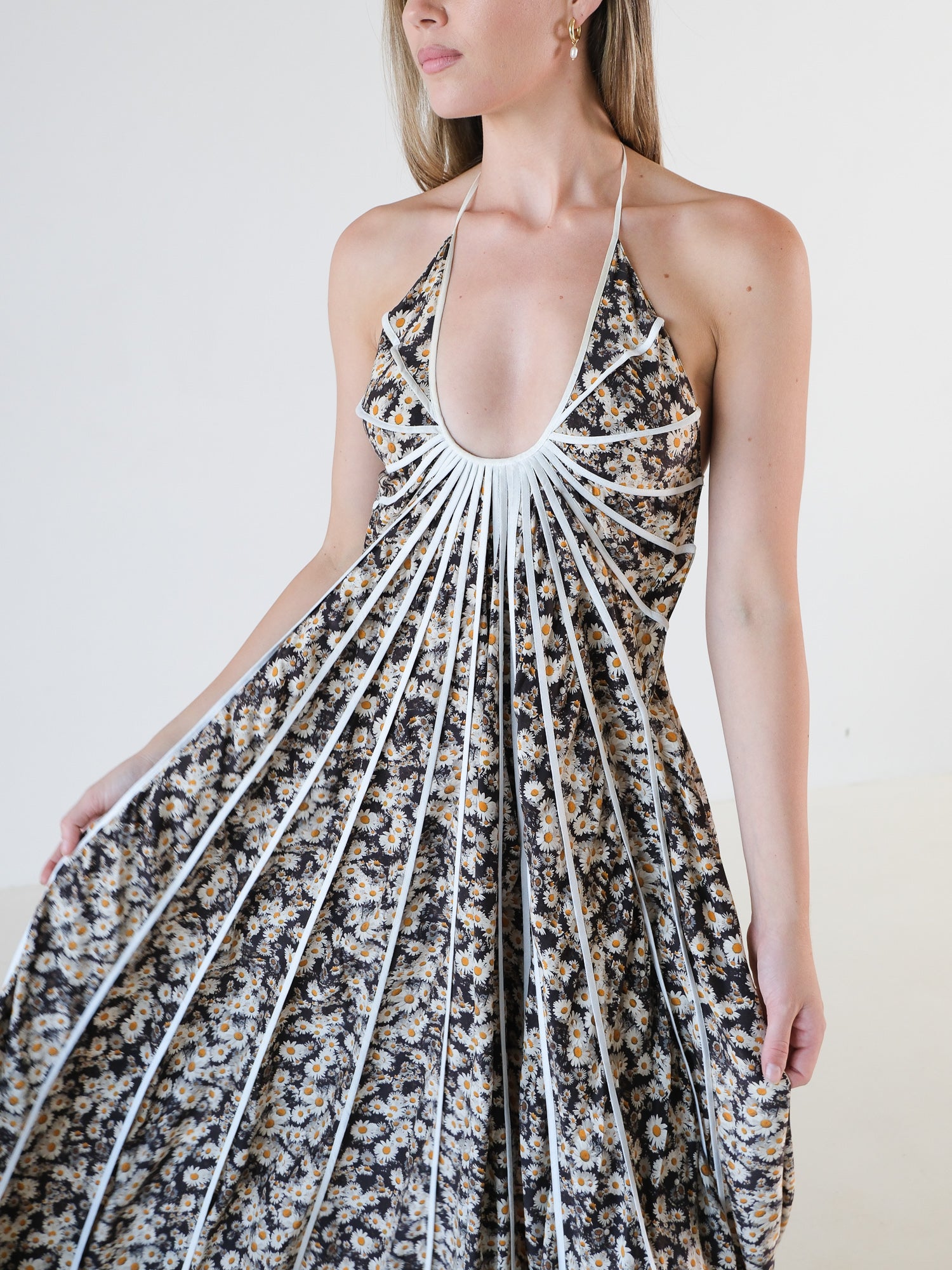 'Lyla’ Silk Halter Dress, Size AU 6