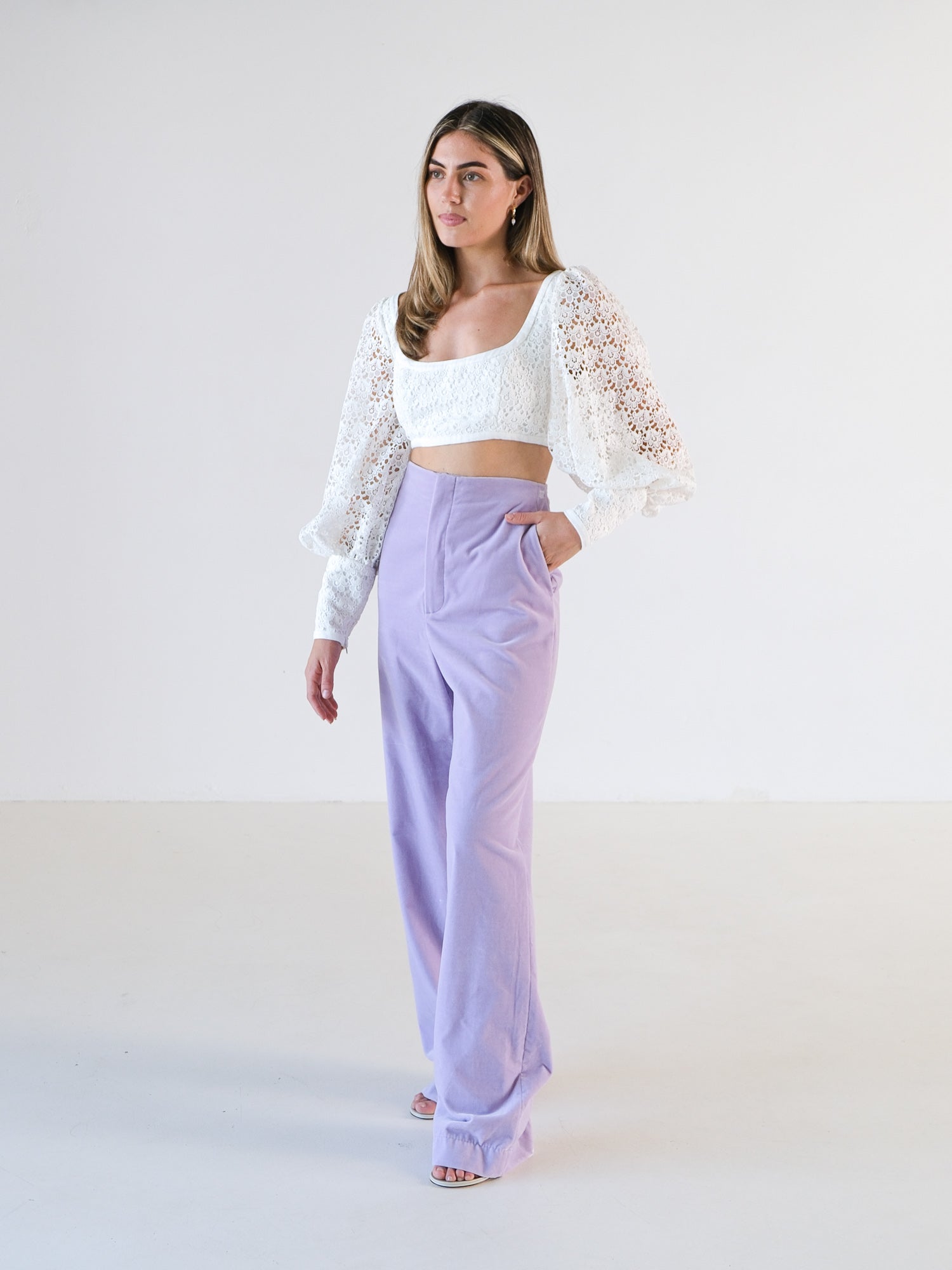 'Super Eight' Lace Cropped Bodice Top, Size 2 | AU 12