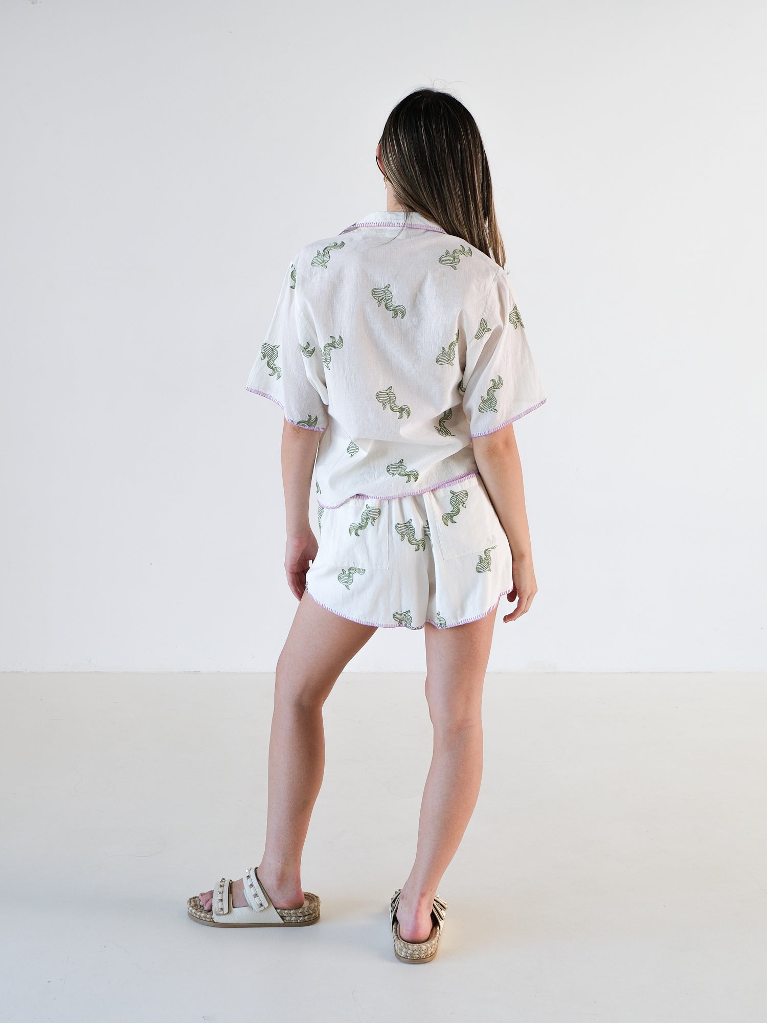 Embroidered Shirt and Shorts Set, Size 1 | AU 10