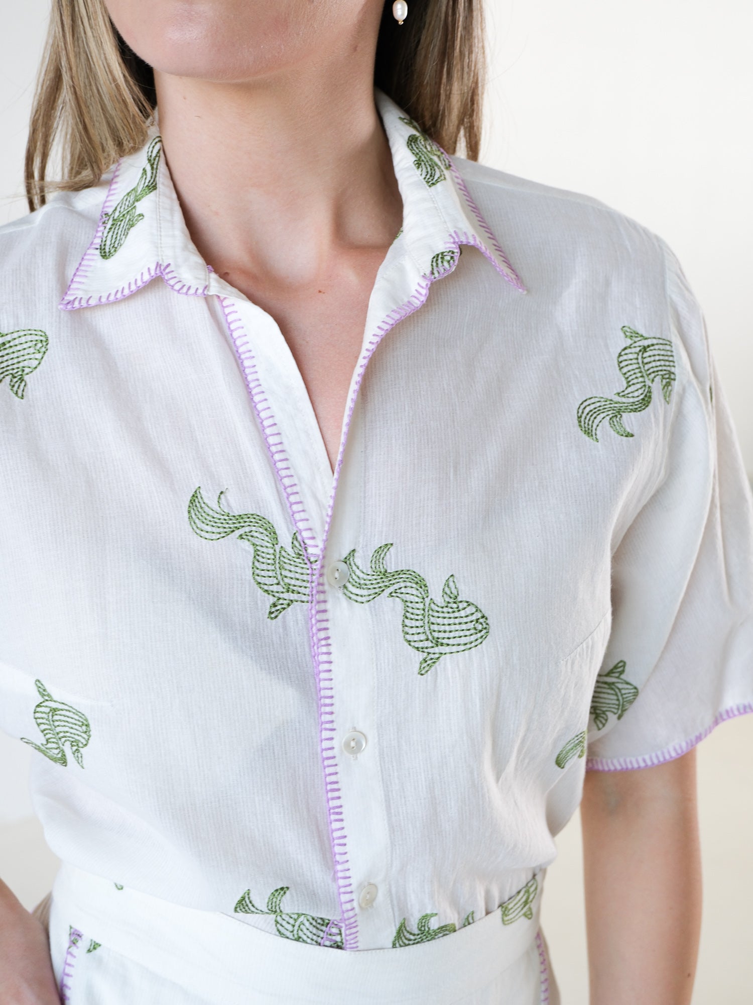Embroidered Shirt and Shorts Set, Size 1 | AU 10