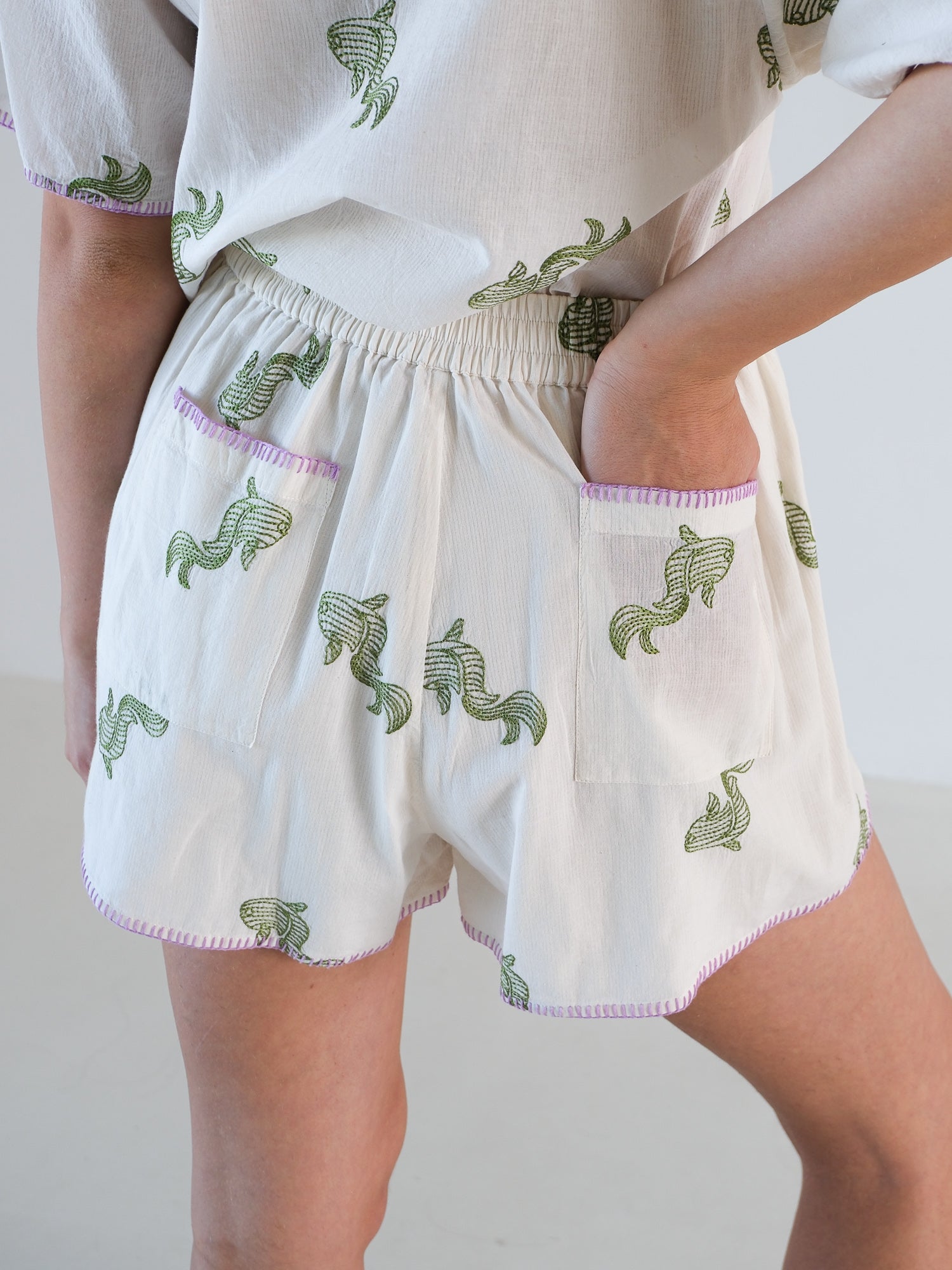 Embroidered Shirt and Shorts Set, Size 1 | AU 10