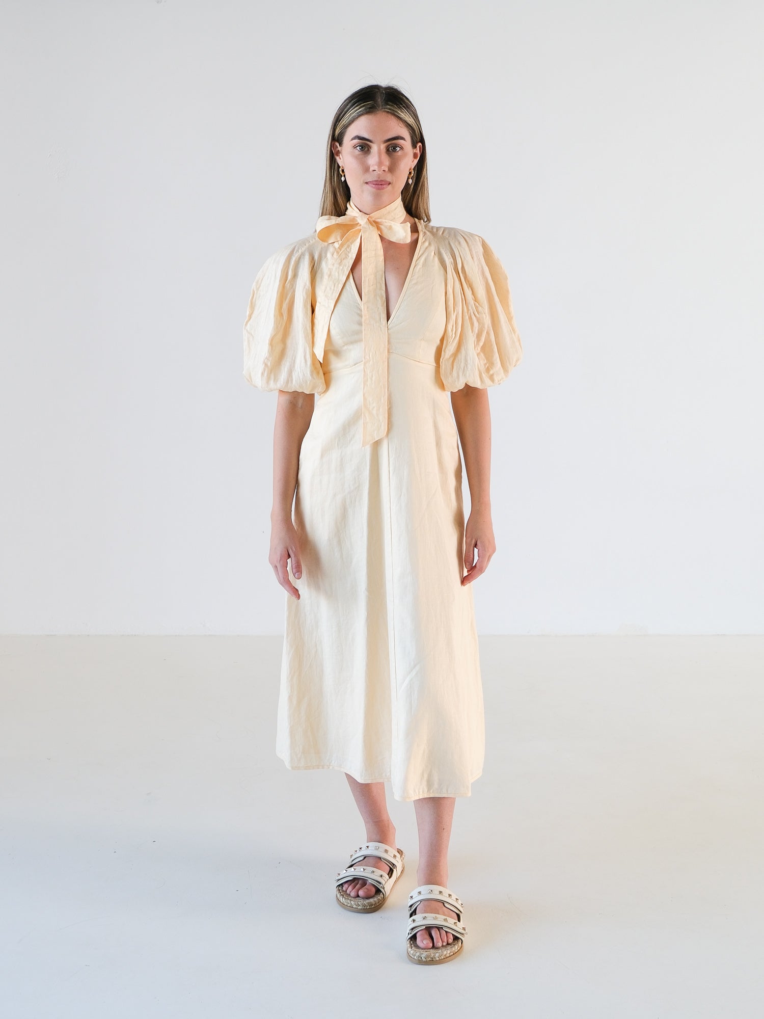 Neck Tie Midi Dress, Size 0 | AU 8