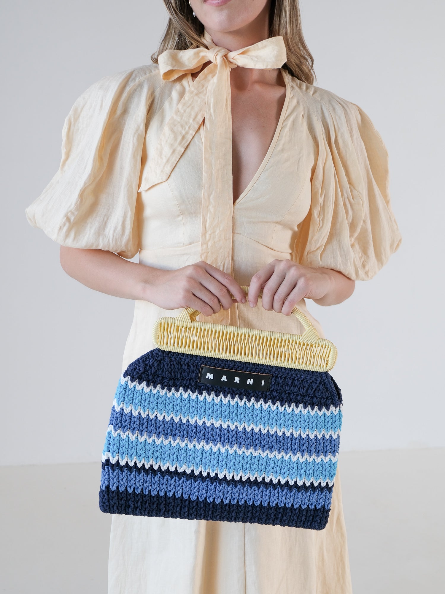 'Flower Cafe' Crochet Market Tote Bag