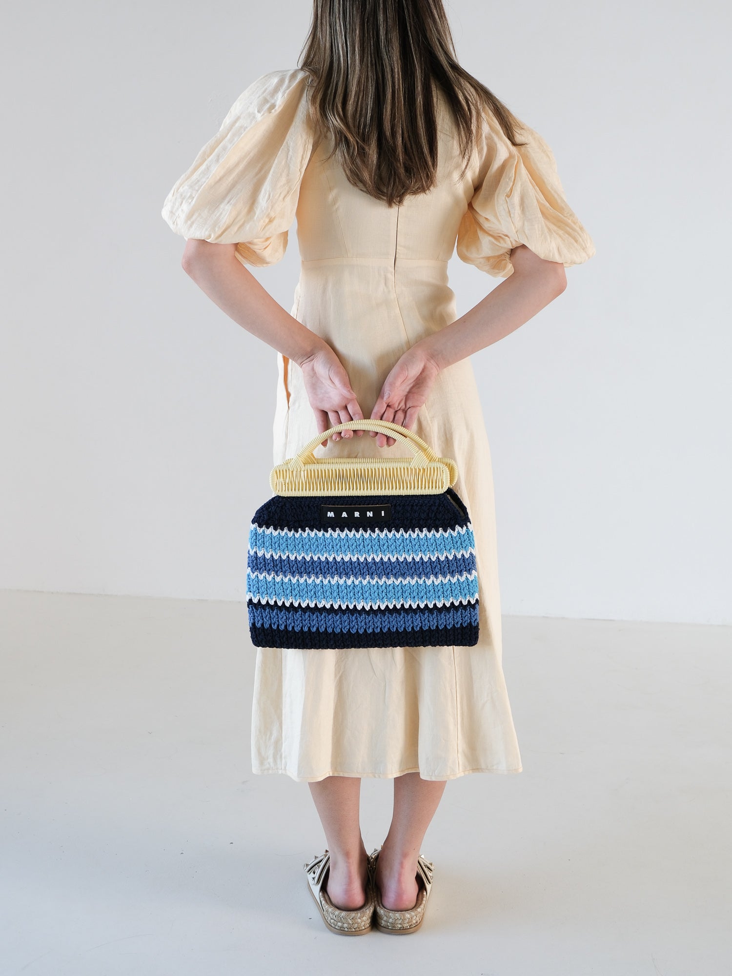 'Flower Cafe' Crochet Market Tote Bag