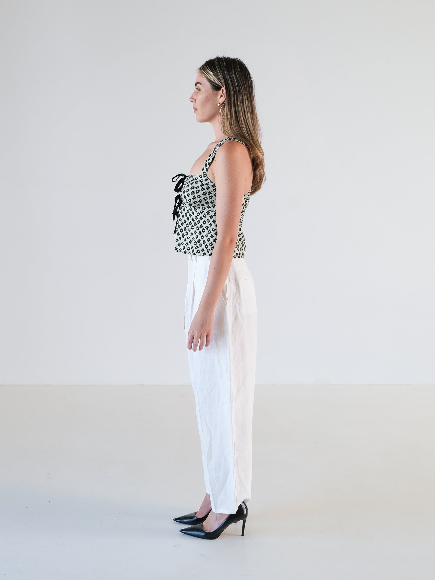 'Azalea' Jacquard Crop Top, Size AU 8