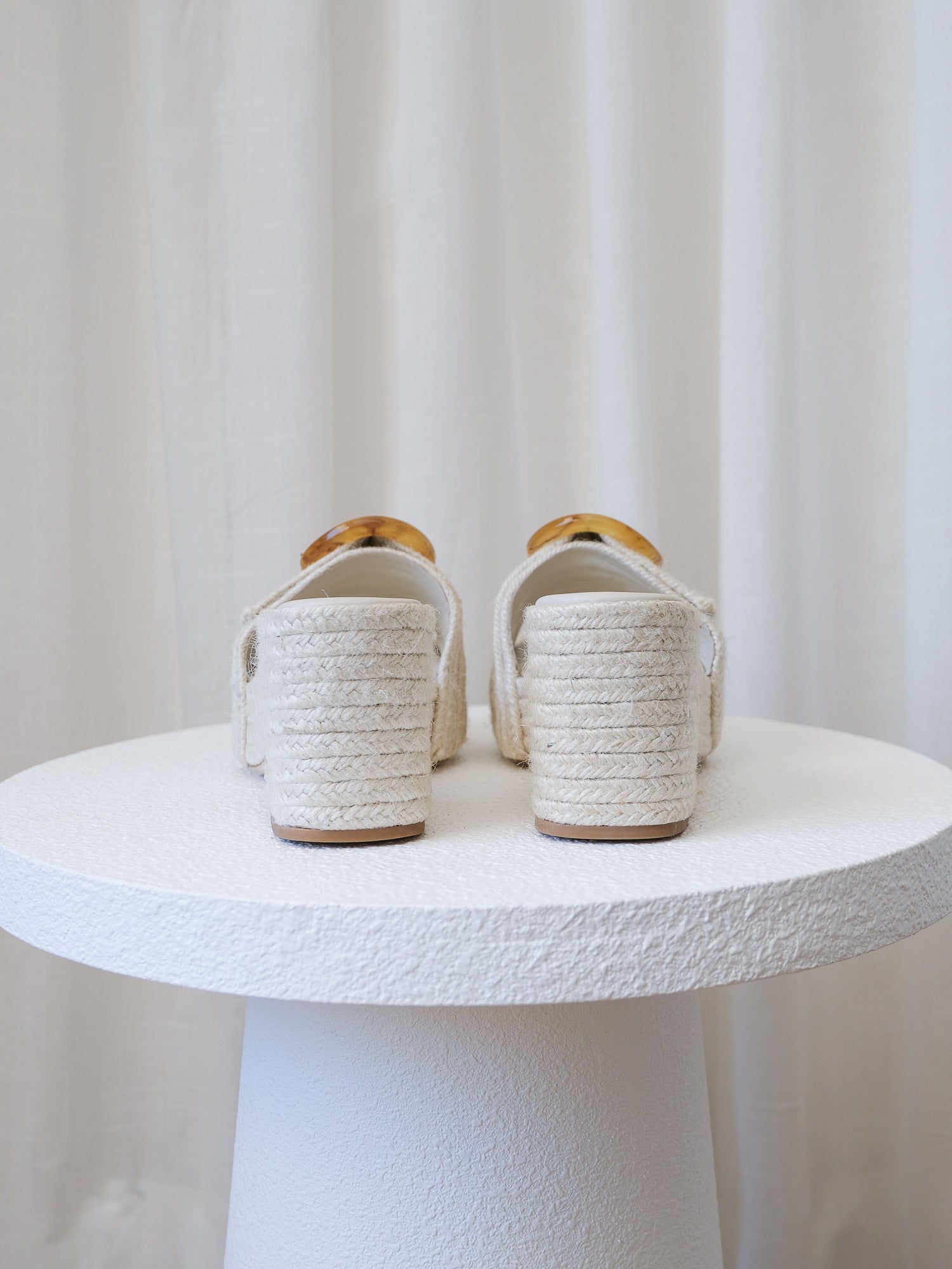 'Cleia' Raffia Platform Sandals, Size 38.5