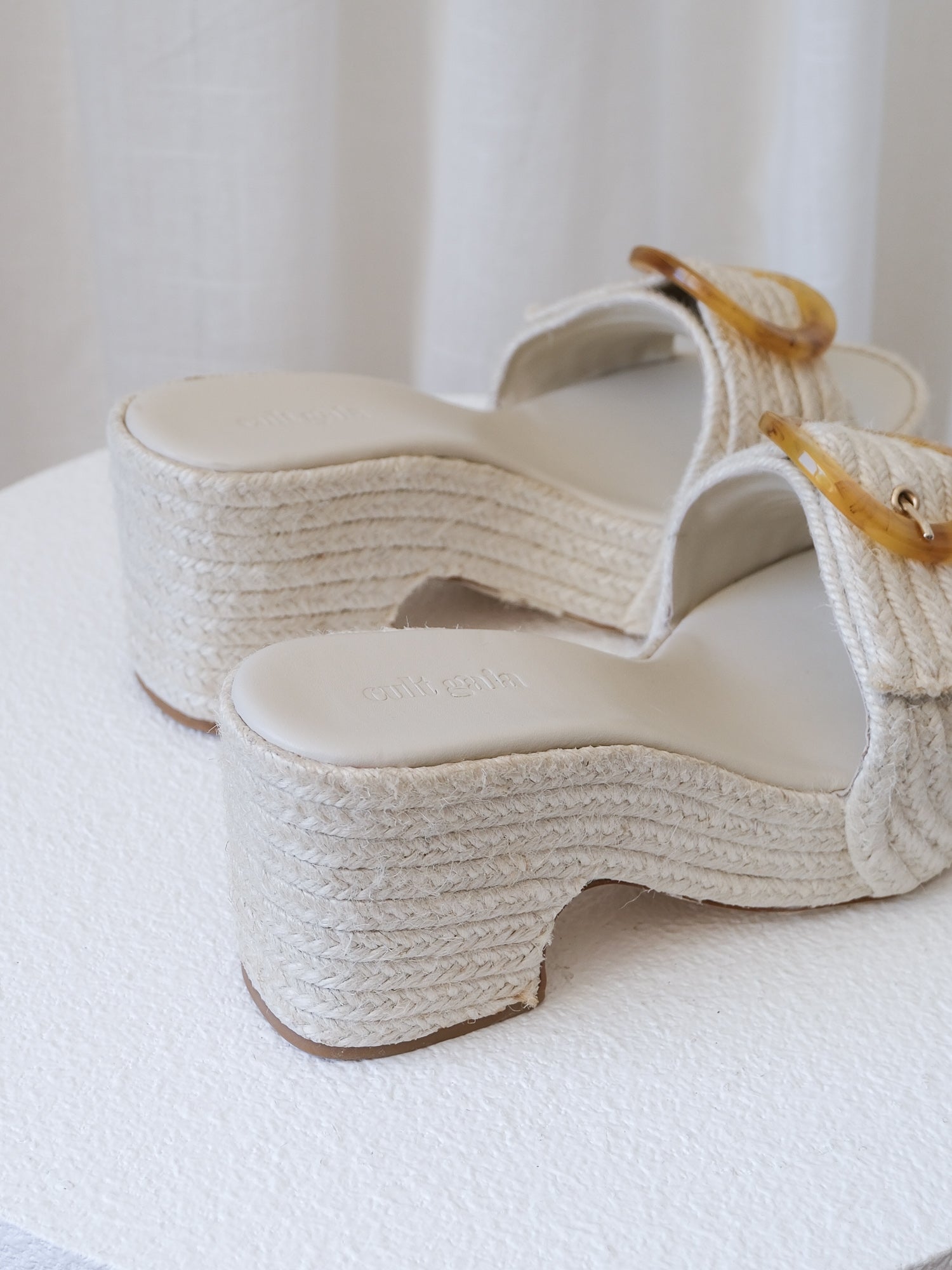 'Cleia' Raffia Platform Sandals, Size 38.5