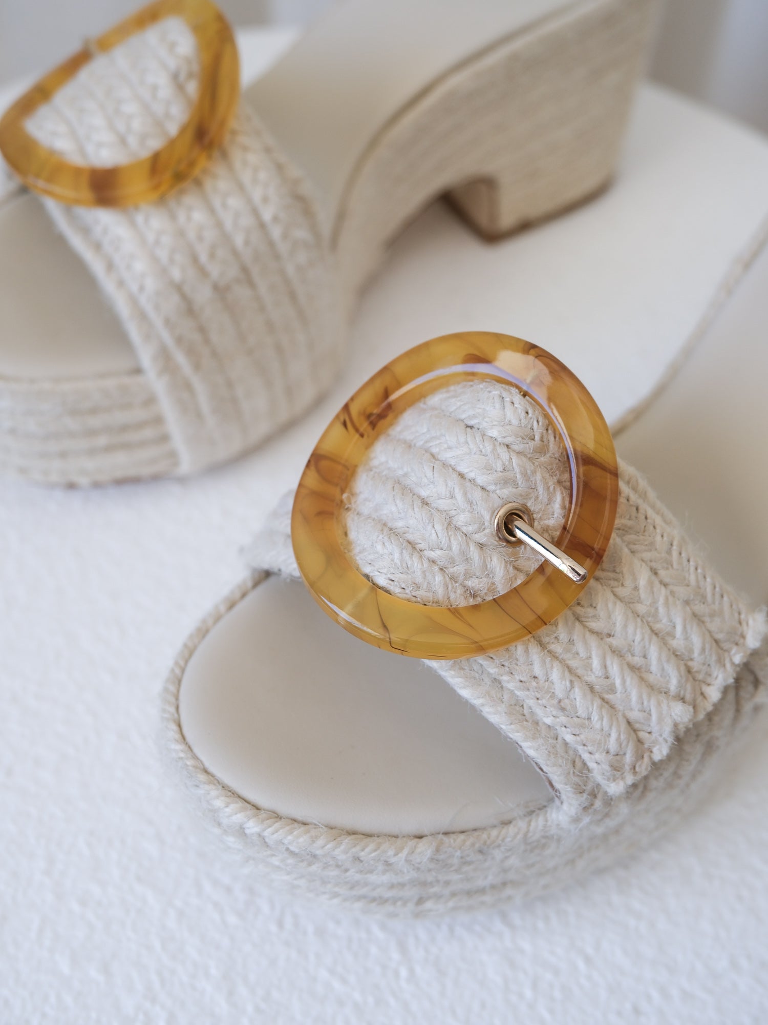 'Cleia' Raffia Platform Sandals, Size 38.5