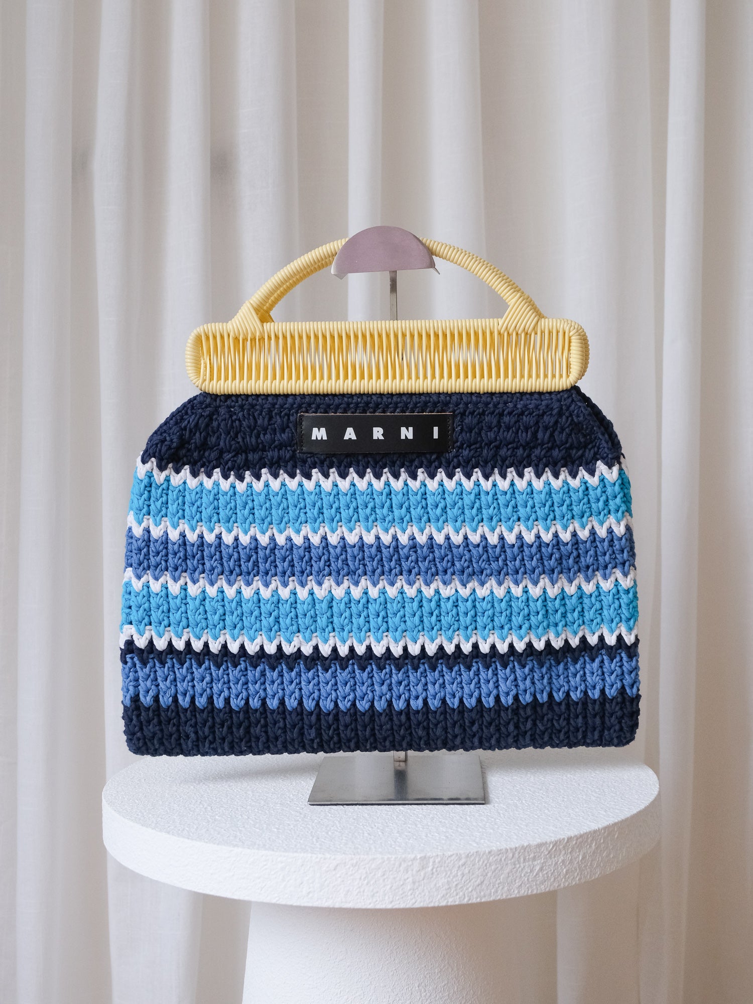'Flower Cafe' Crochet Market Tote Bag