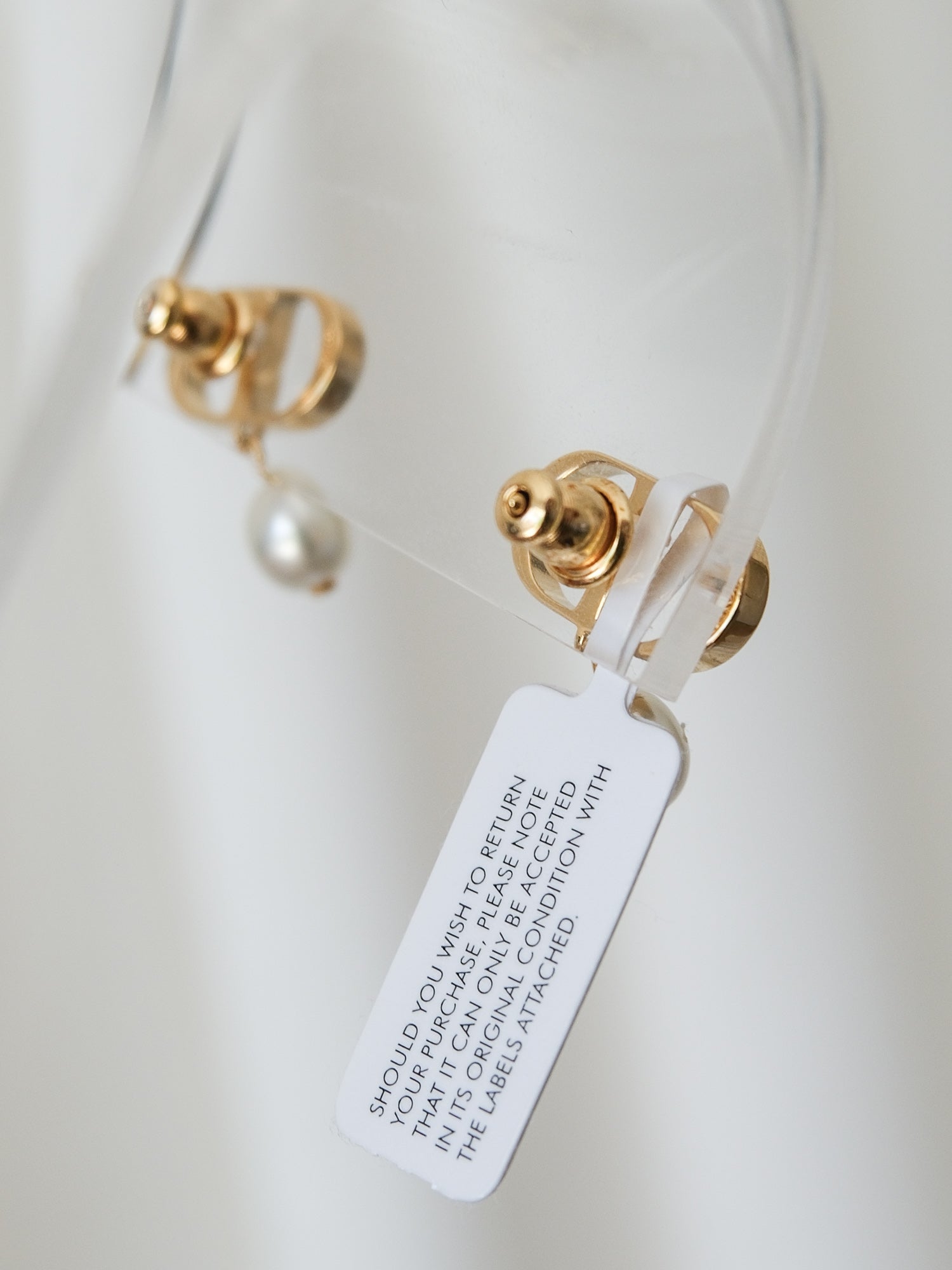'Petit CD' Gold and Pearl Earrings