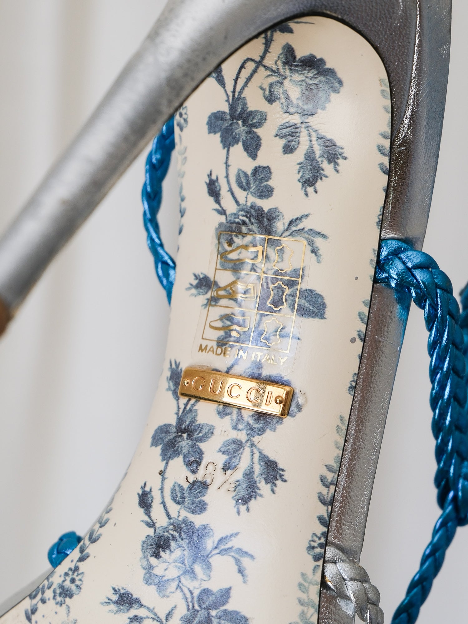 'Haines' Braided Leather Heels, Size 38.5