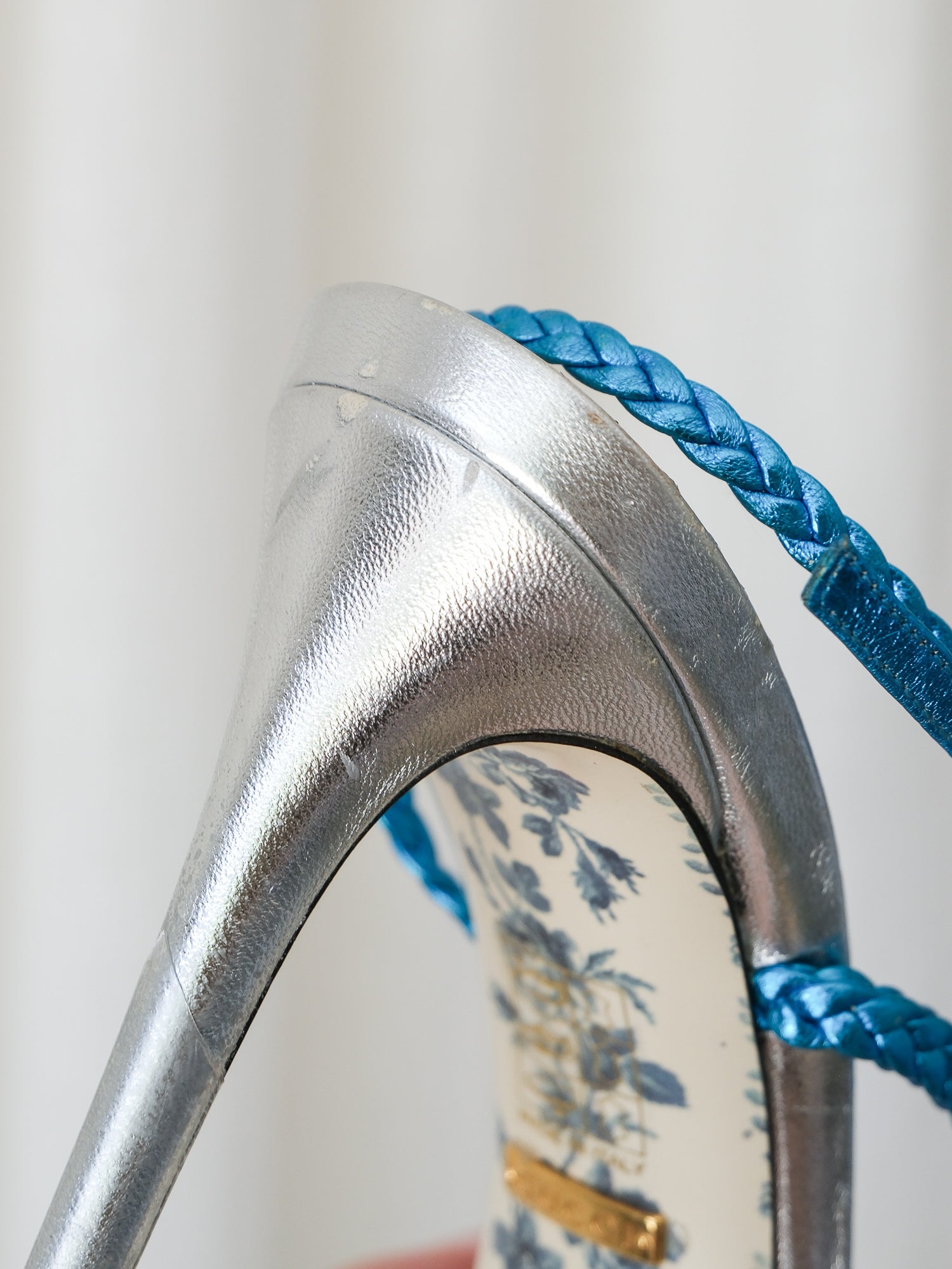 'Haines' Braided Leather Heels, Size 38.5