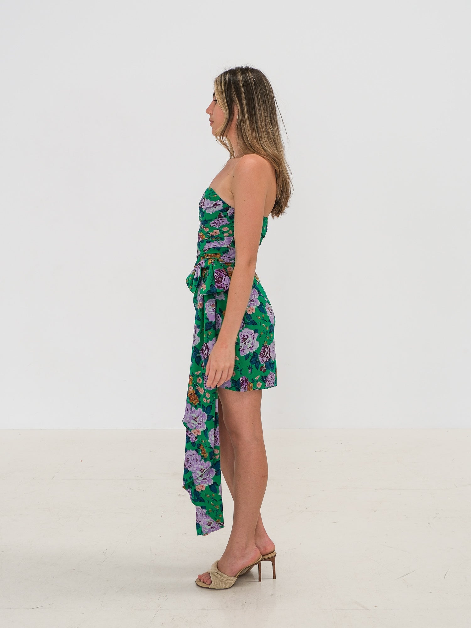 Strapless Bow-Detailed Mini Dress, Size AU 8