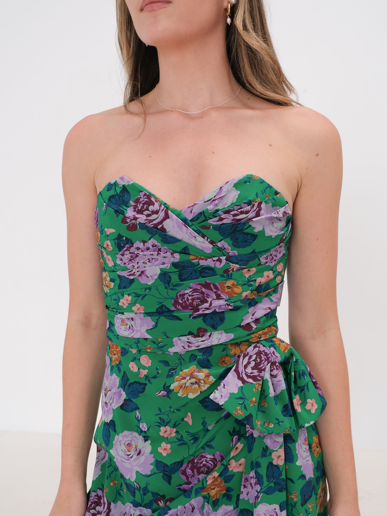 Strapless Bow-Detailed Mini Dress, Size AU 8