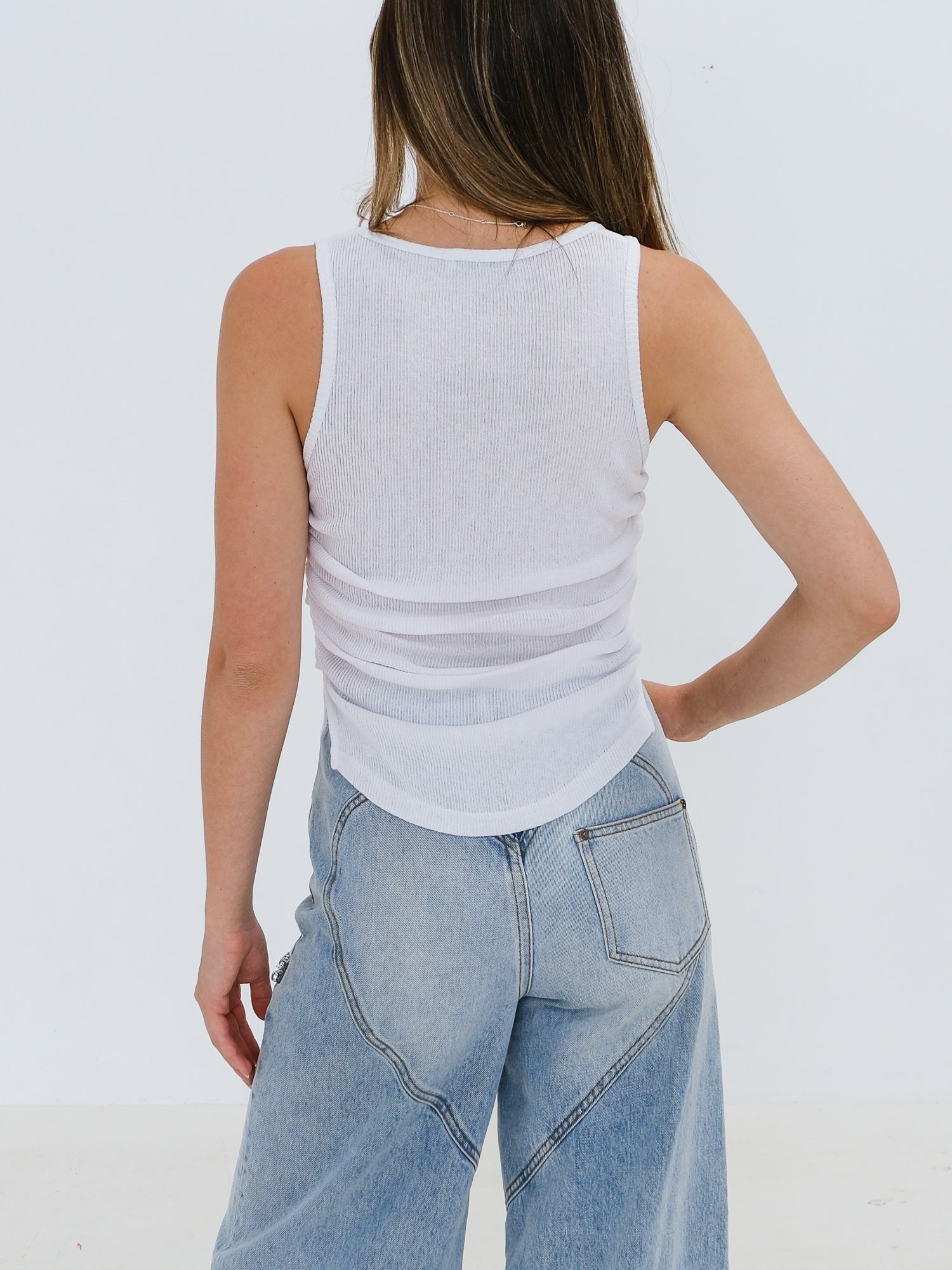 'Ayla' Ruched Tank Top, Size XS