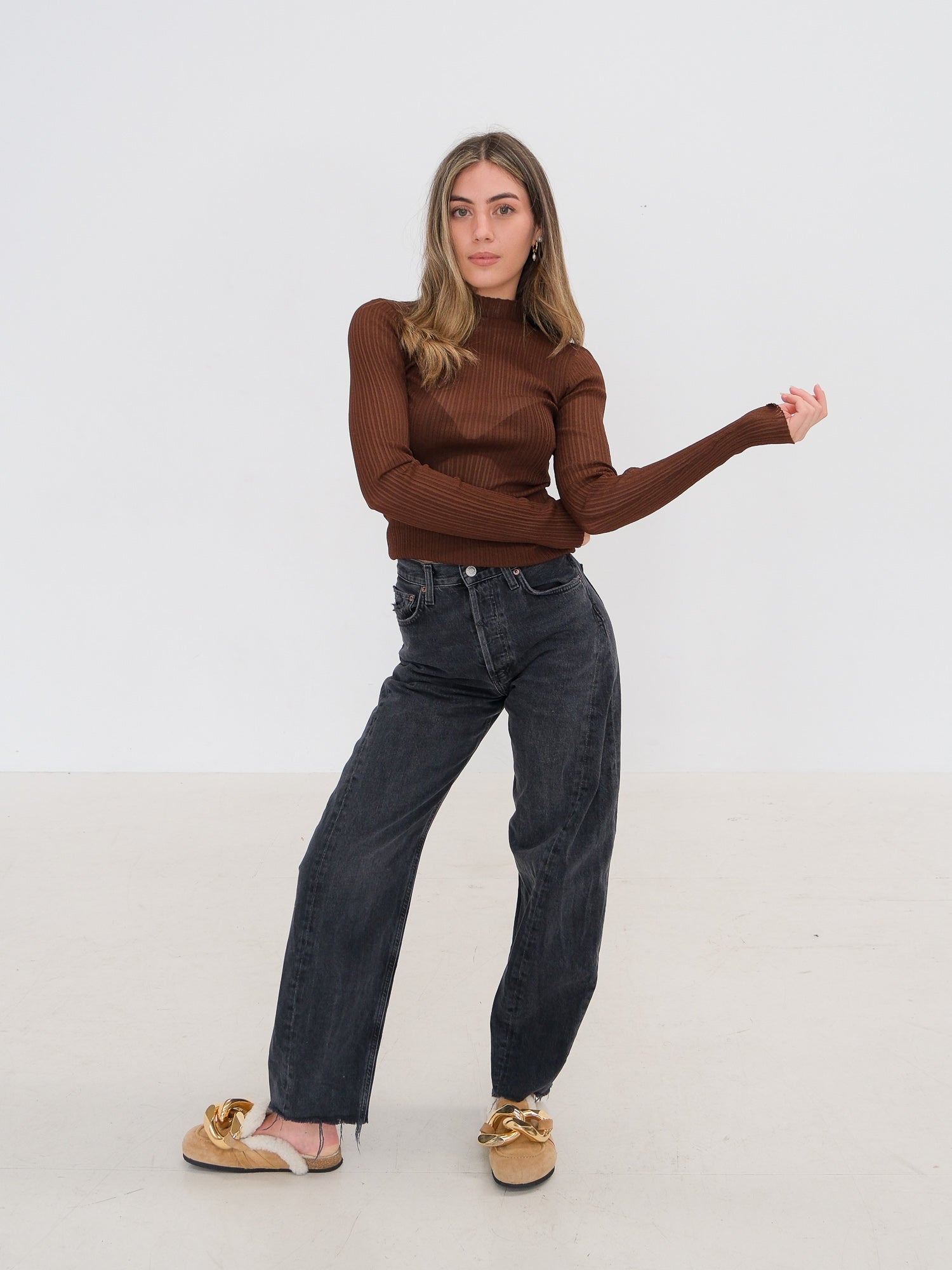 'Eva' Long Sleeve Knit Top, Size 0 | AU 6