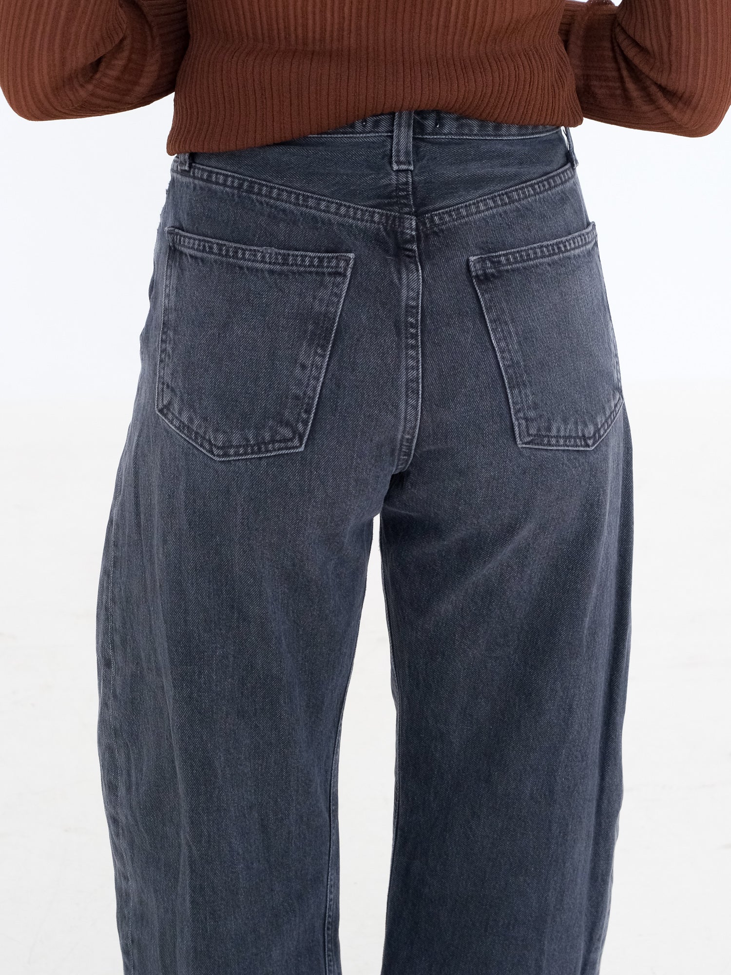 'Luna' High Rise Pieced Taper Jeans, Size 24