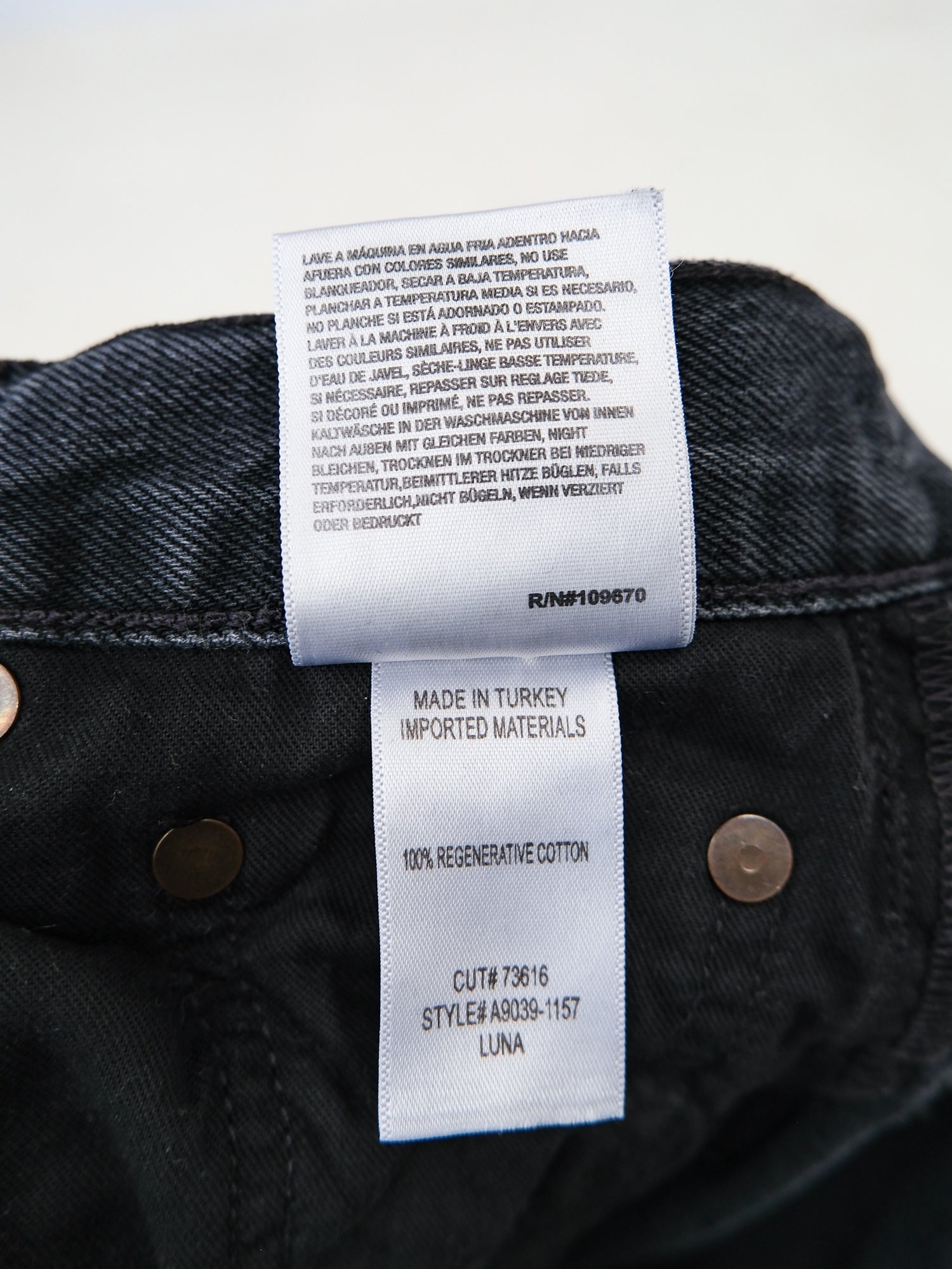 'Luna' High Rise Pieced Taper Jeans, Size 24