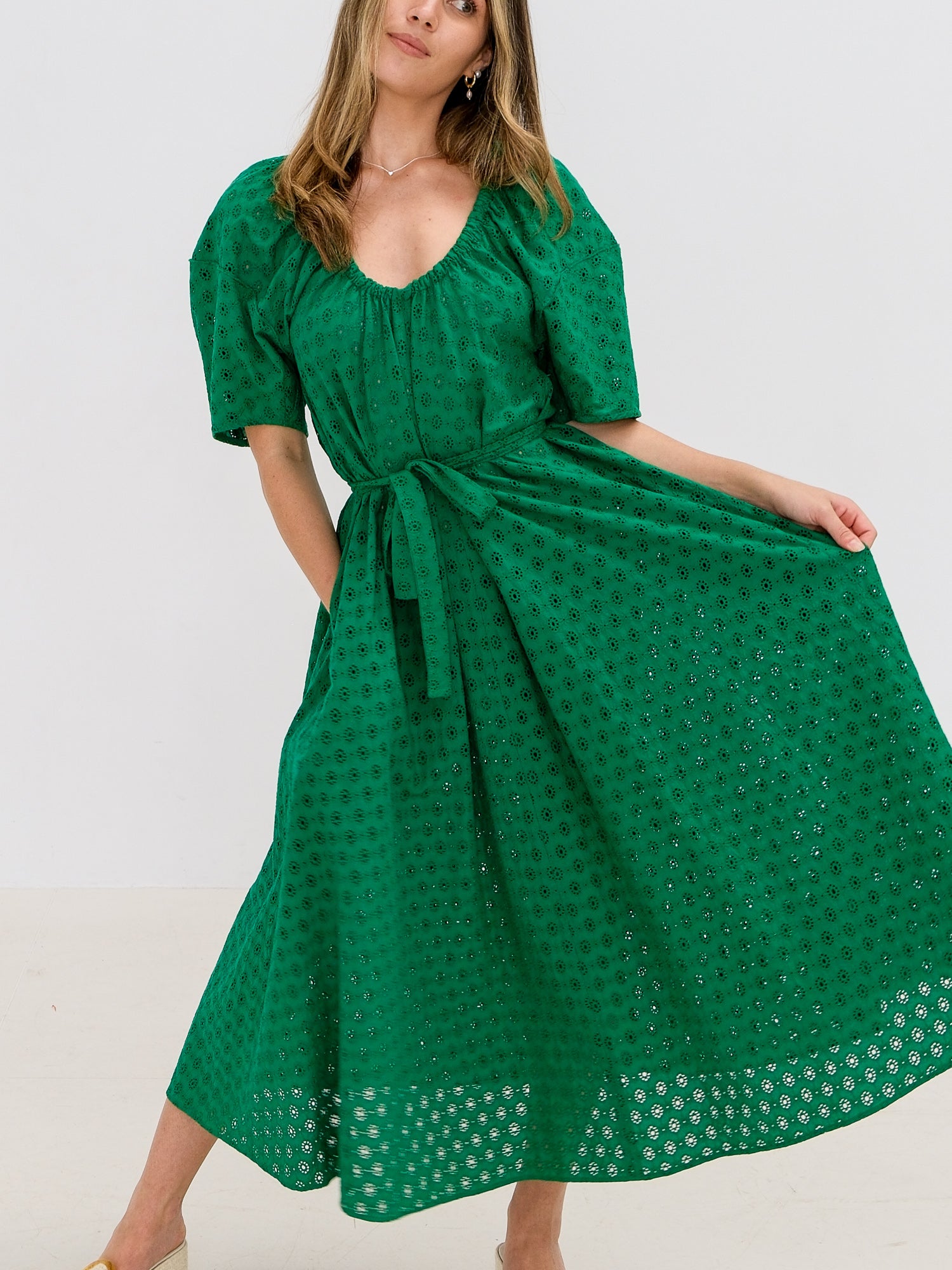 Embroidered Maxi Dress, Size AU 10