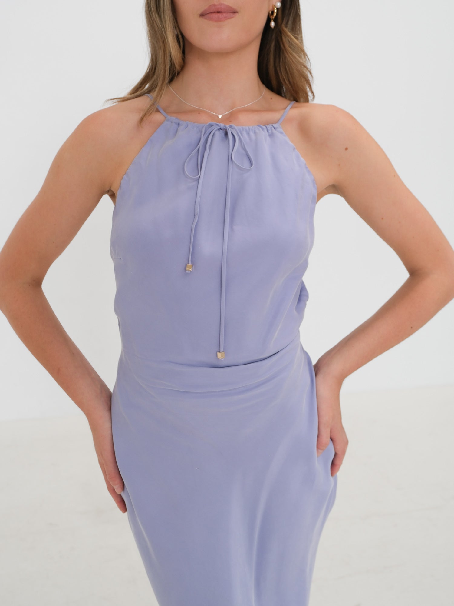 'Skye' Tie Maxi Dress, Size XS