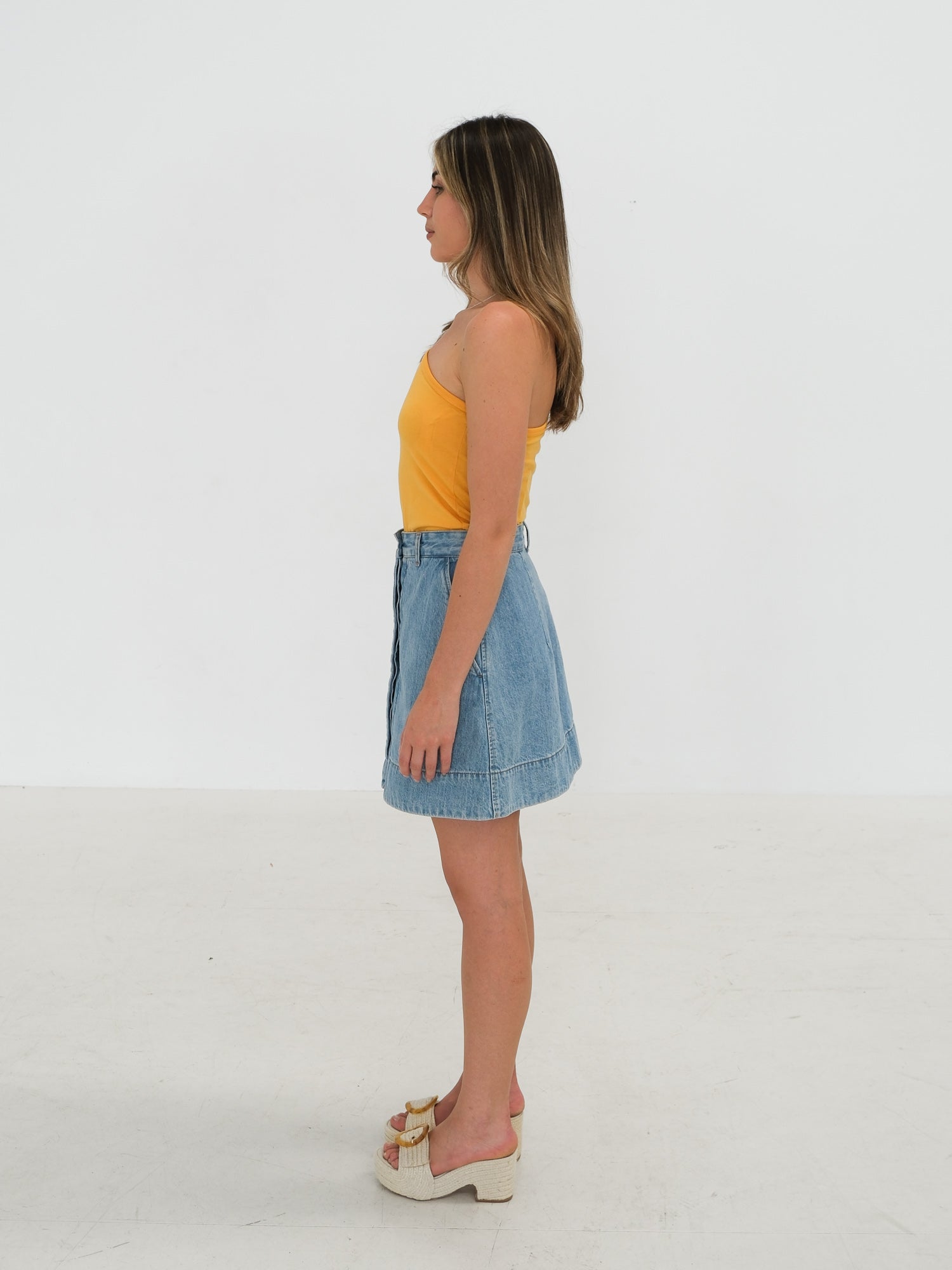 Denim Mini Skirt, Size AU 8