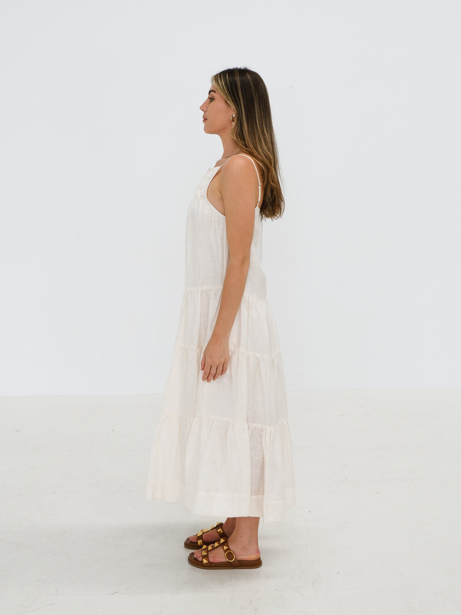 'Margaux' Tuxedo Sleeveless Midi Dress, Size AU 6