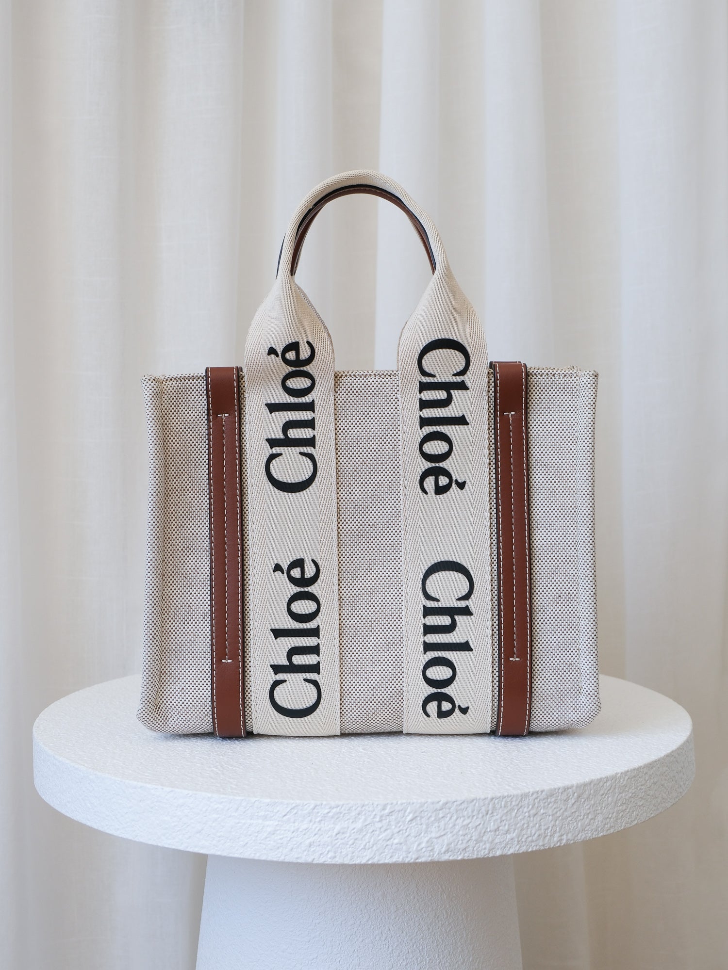 First Edition 'Woody' Small Linen Tote Bag