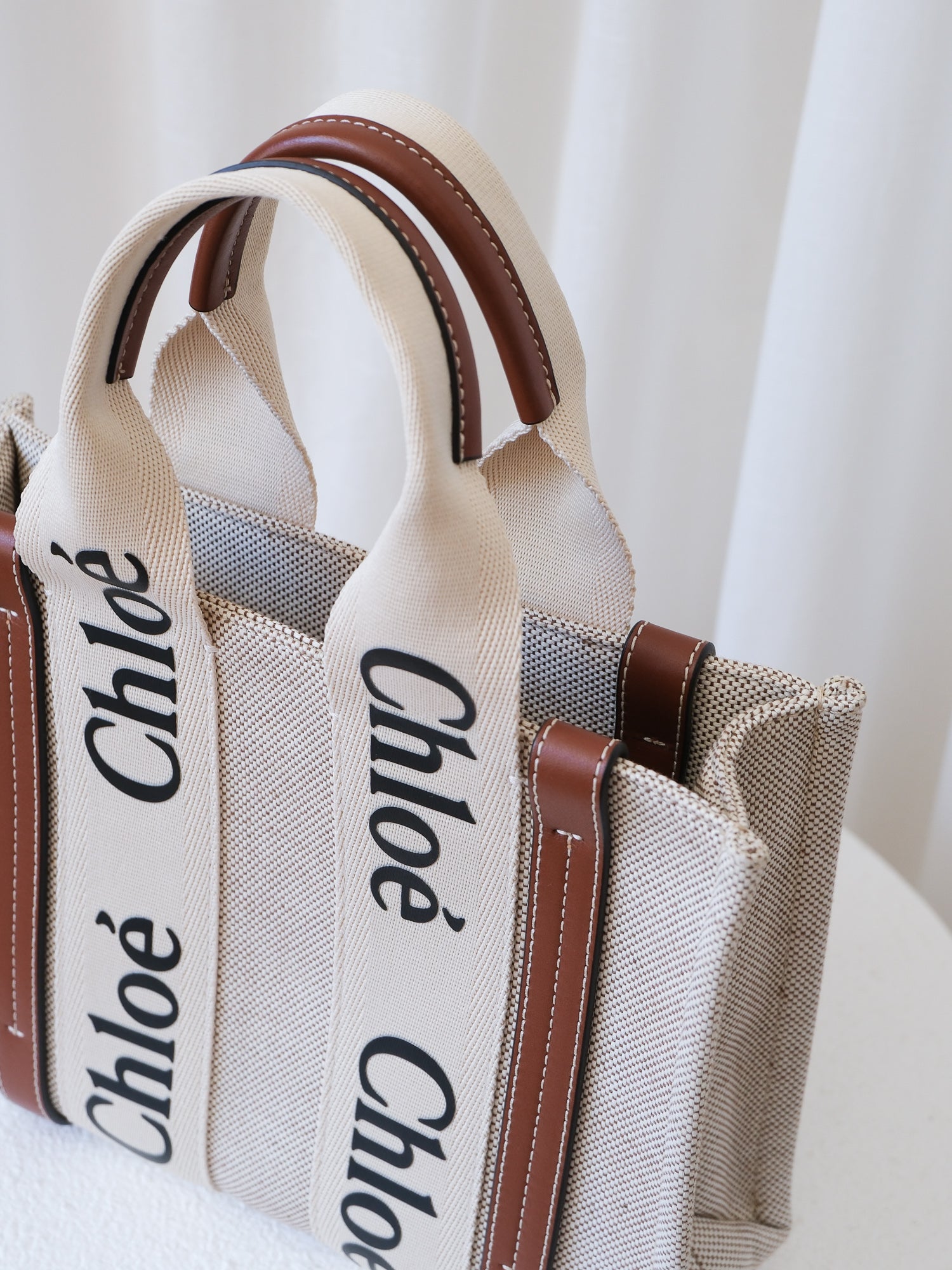 First Edition 'Woody' Small Linen Tote Bag