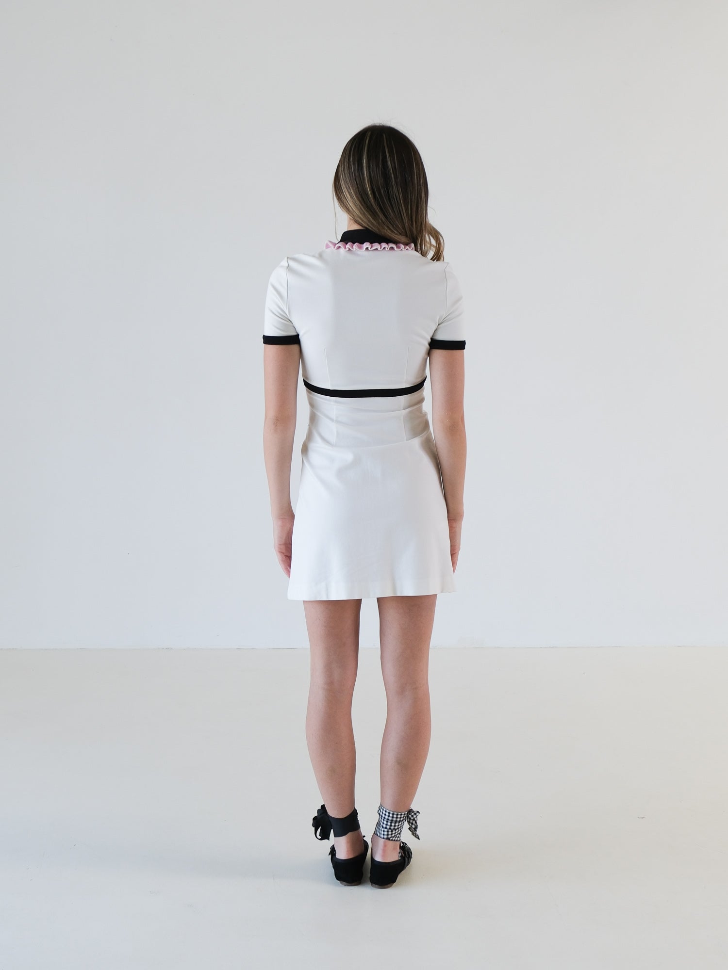 2019 Crystal-Embellished Cady Knit Mini Dress, Size XS
