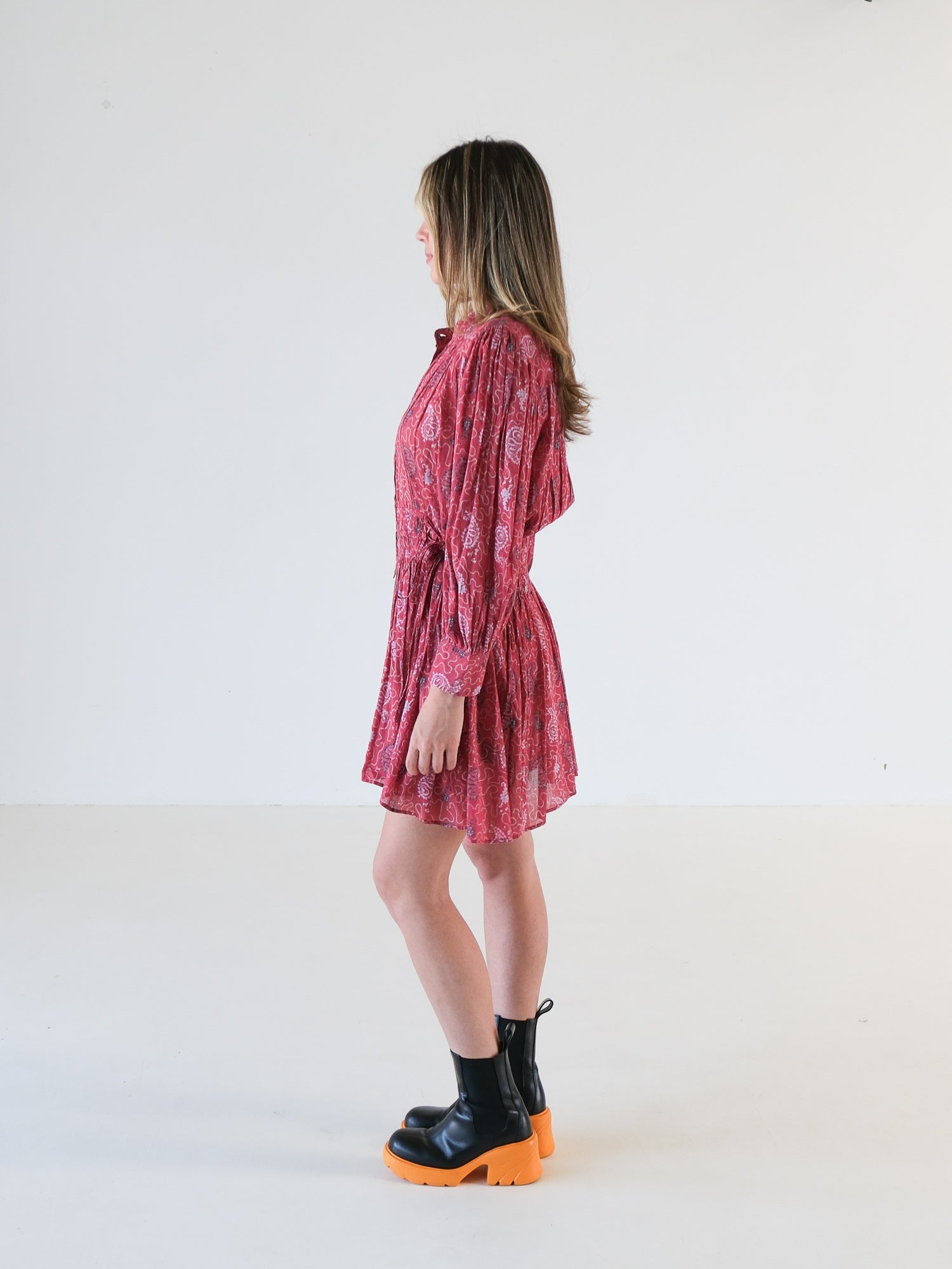 'Anaco' Tie Waist Cotton Mini Dress, Size AU 8