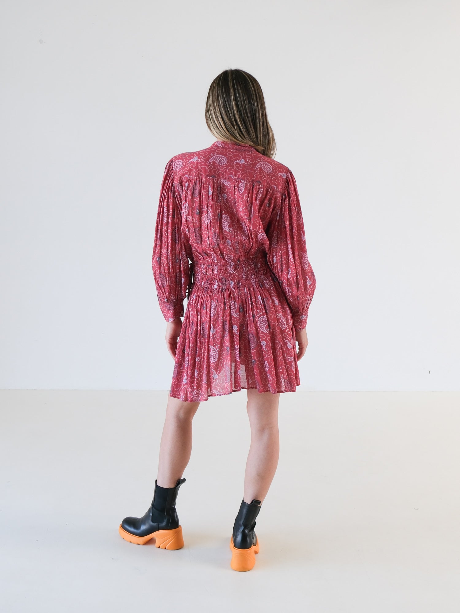 'Anaco' Tie Waist Cotton Mini Dress, Size AU 8