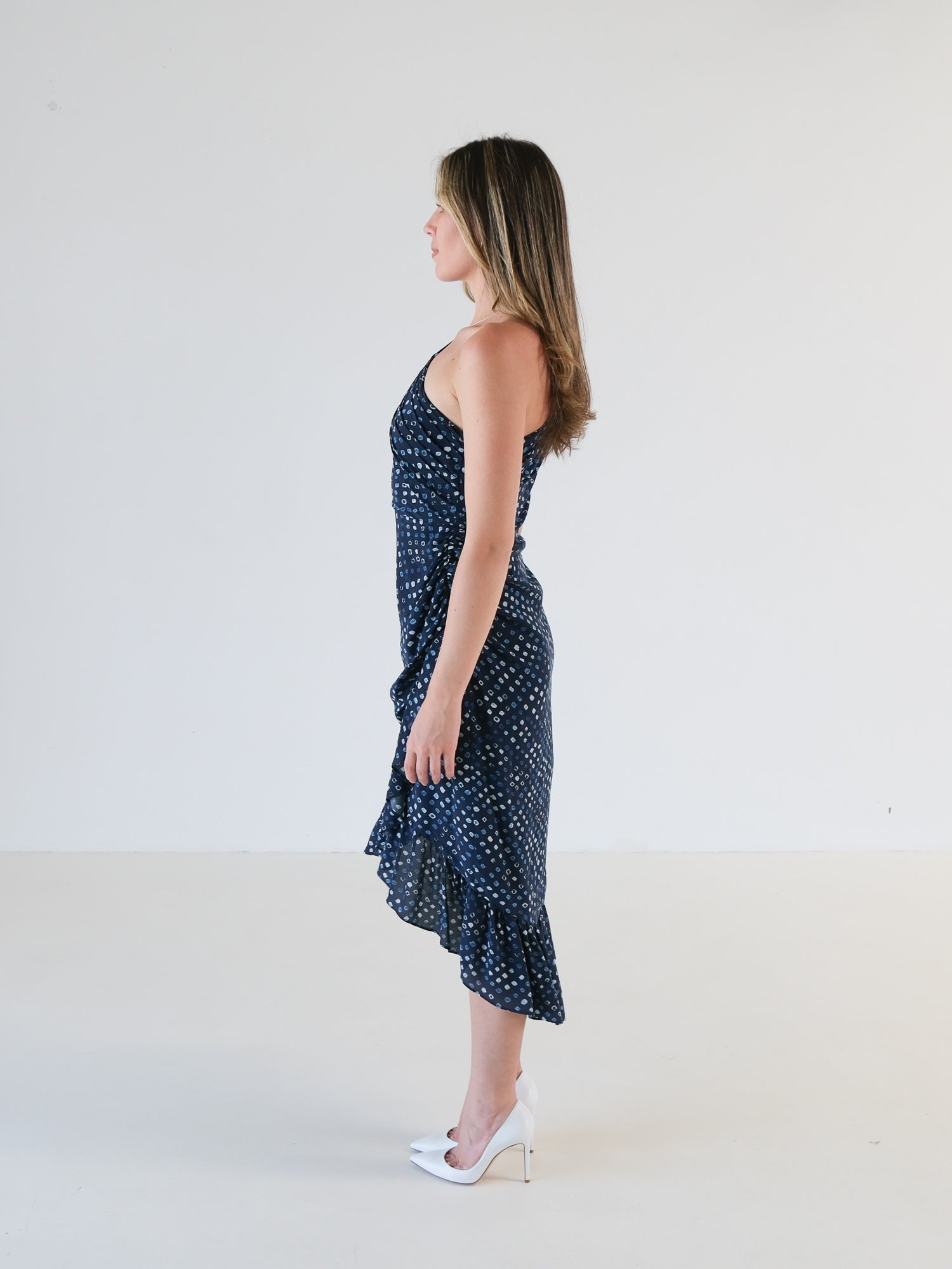 'Imogen' One Shoulder Midi Dress, Size AU 8