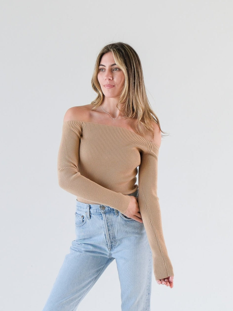 'Amalia' Rib Knit Top, Size XS