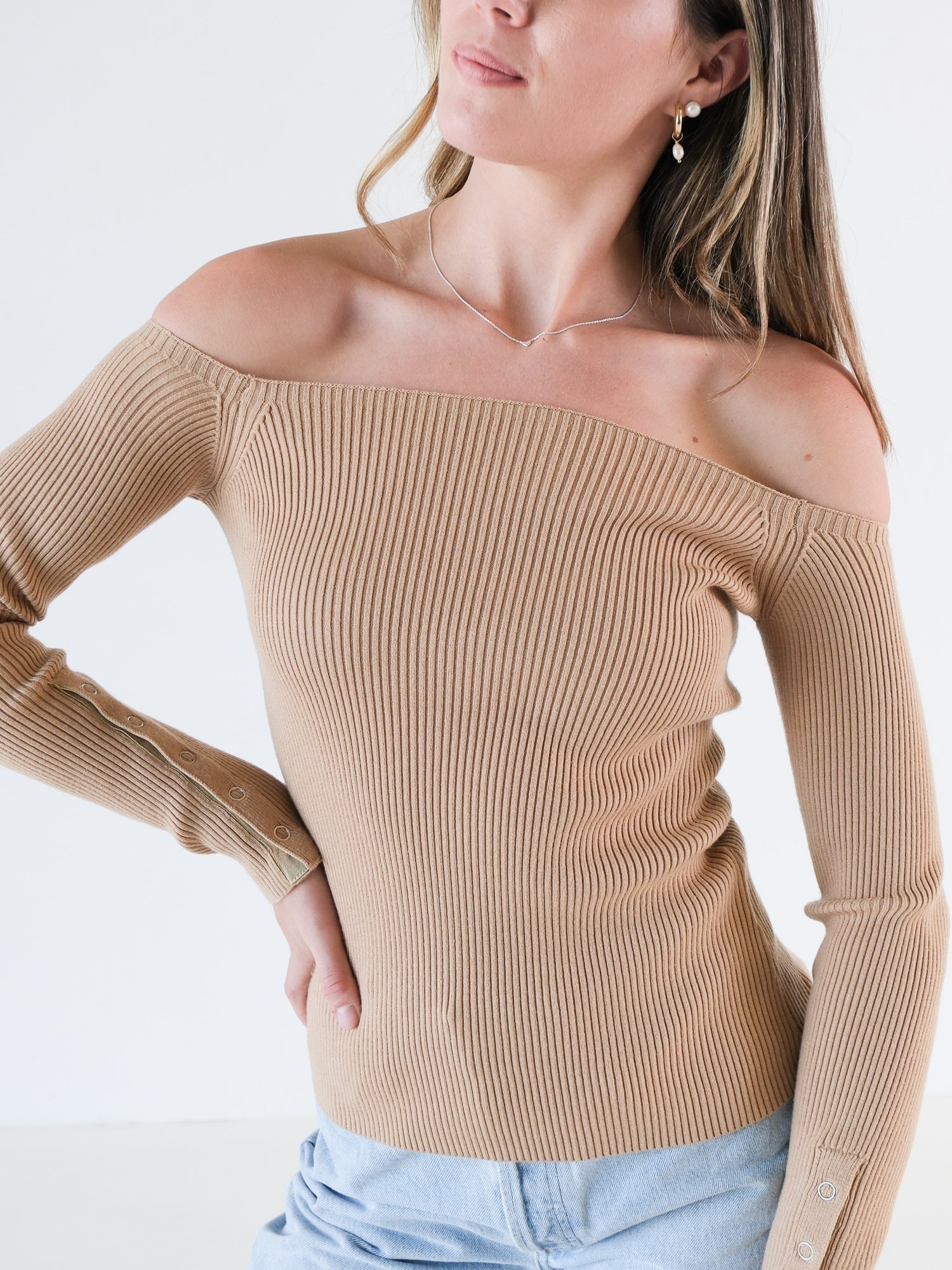 'Amalia' Rib Knit Top, Size XS